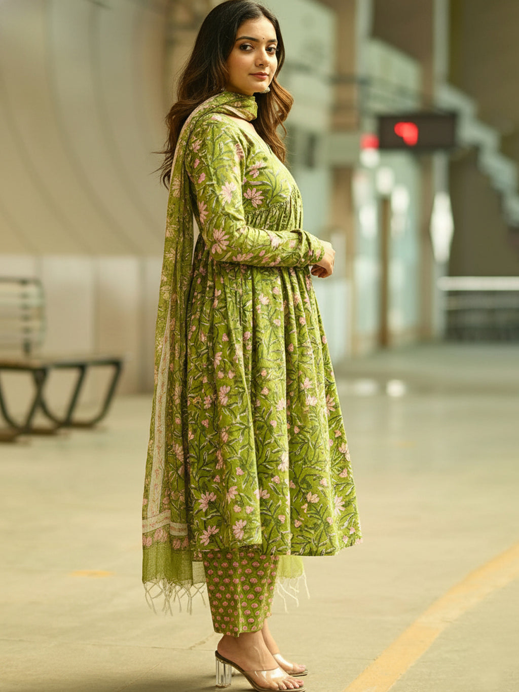Rayon Printed Kurti-Pant With Dupatta