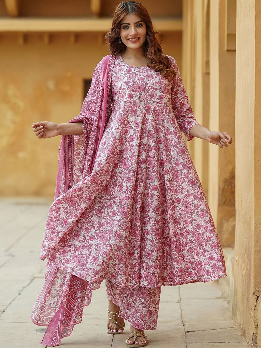Rayon Printed Kurti-Pant With Dupatta