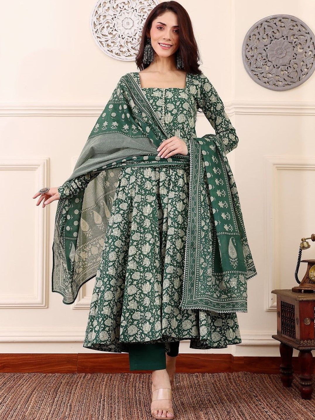 Rayon Printed Kurti-Pant With Dupatta