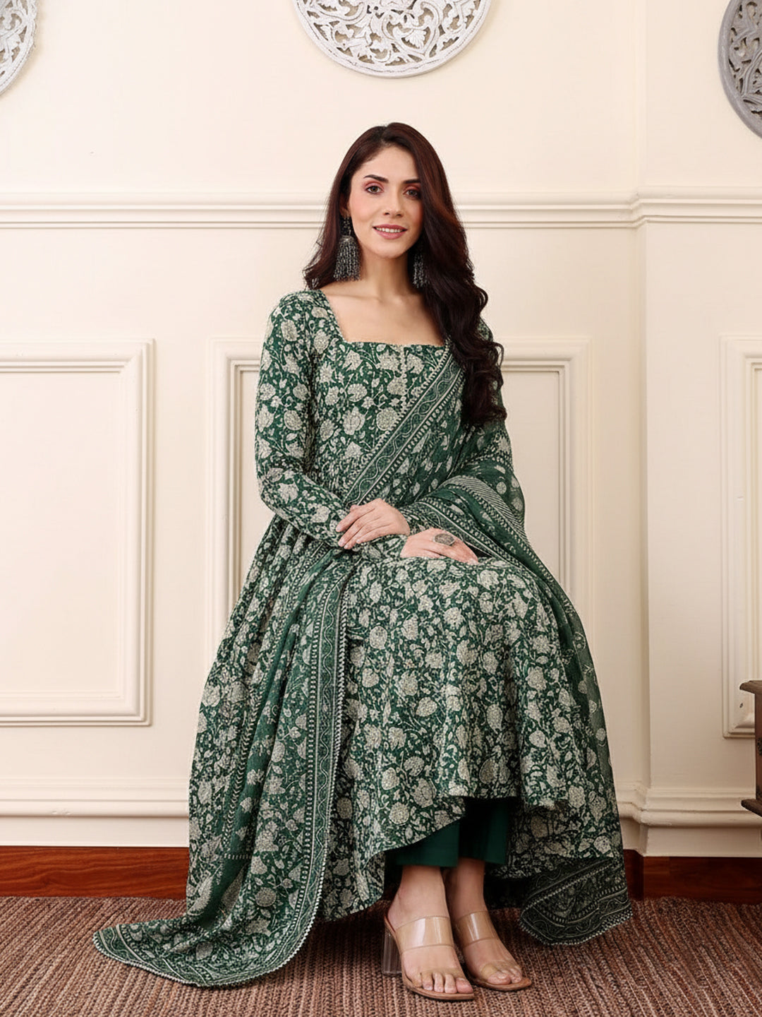 Rayon Printed Kurti-Pant With Dupatta
