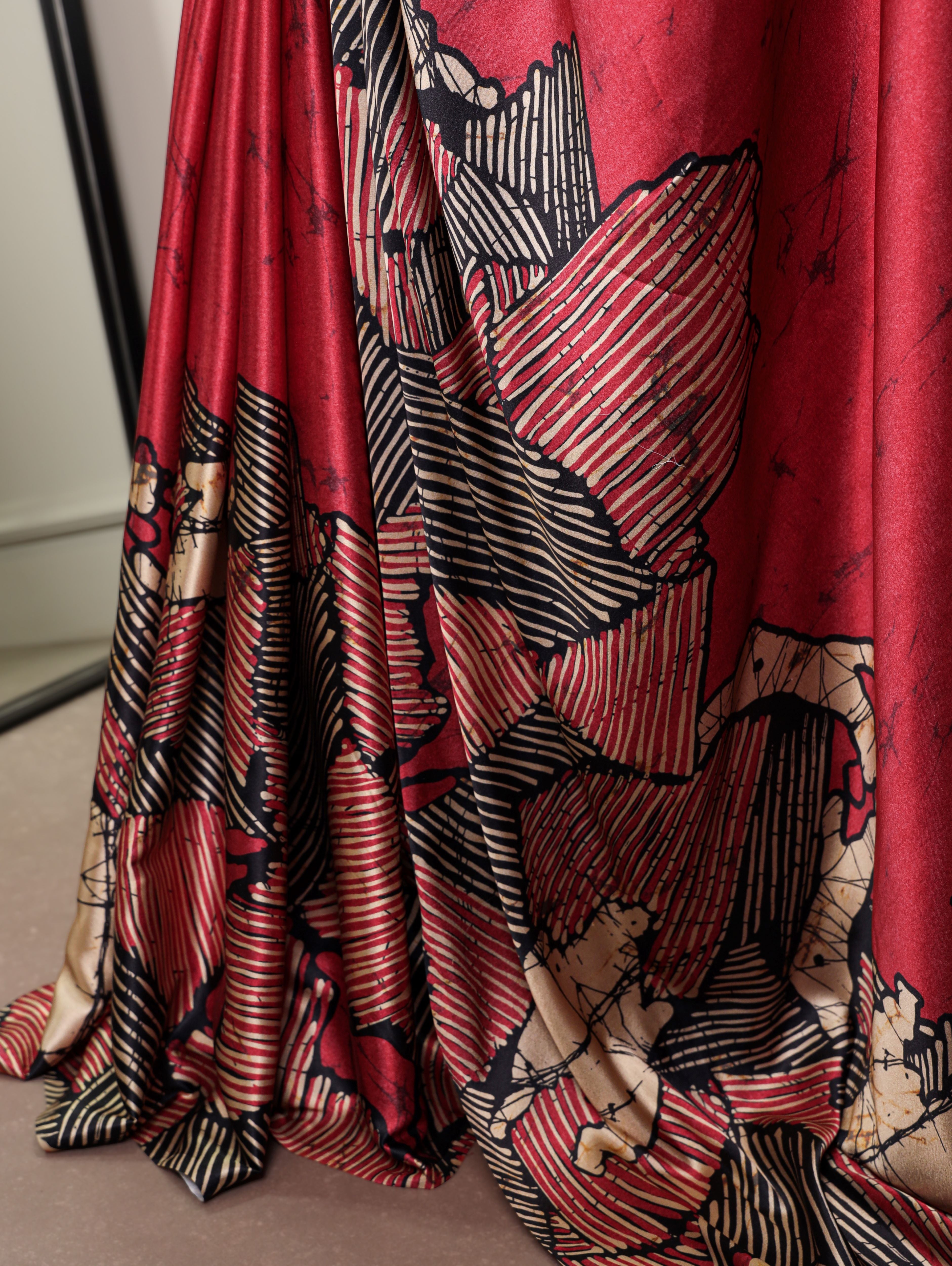 Satin Silk Printed Saree