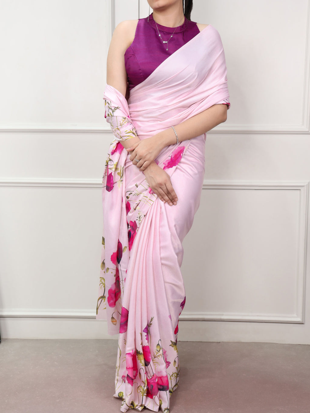 Satin Silk Printed Saree