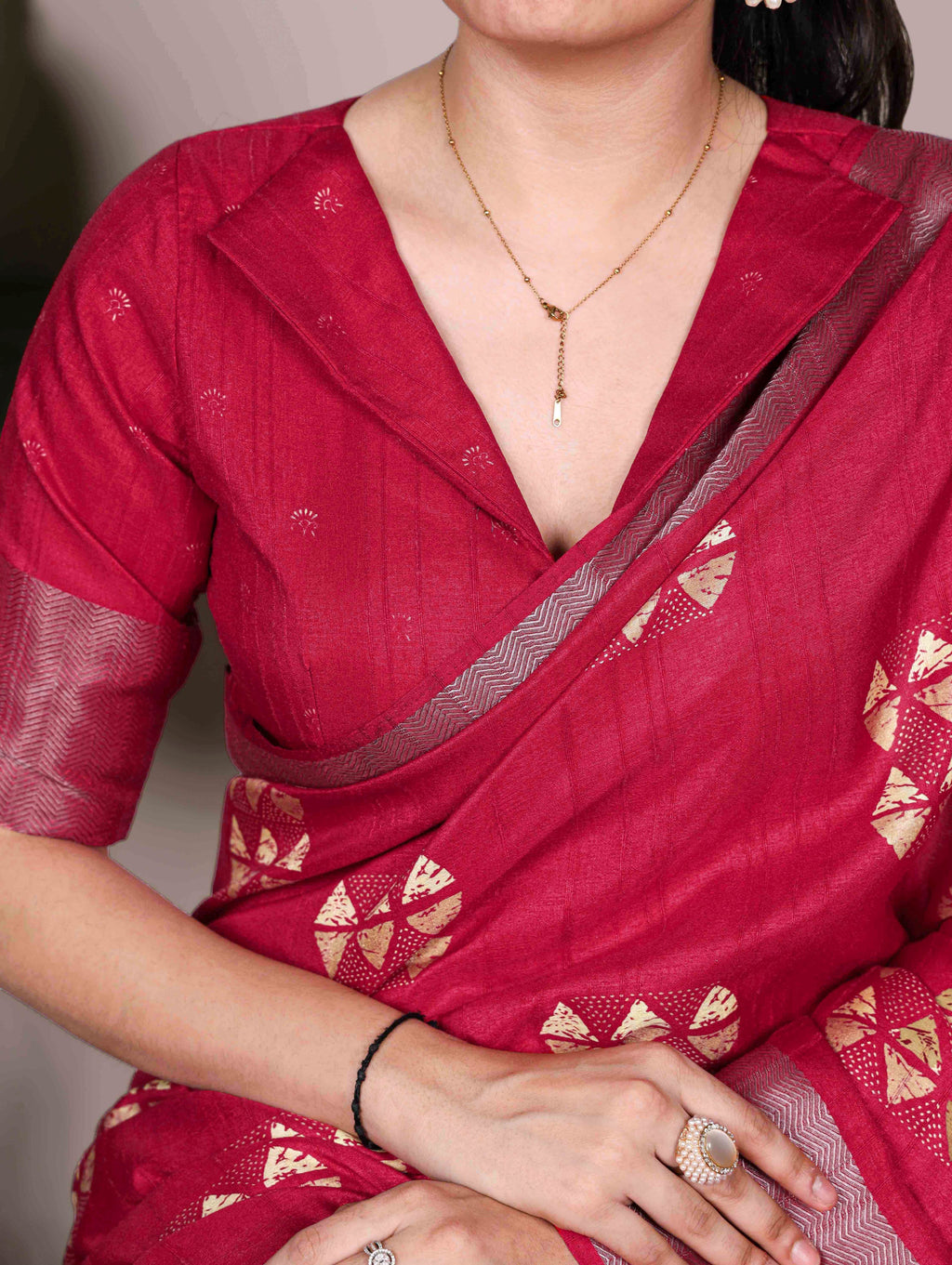 Slub Silk Printed Saree