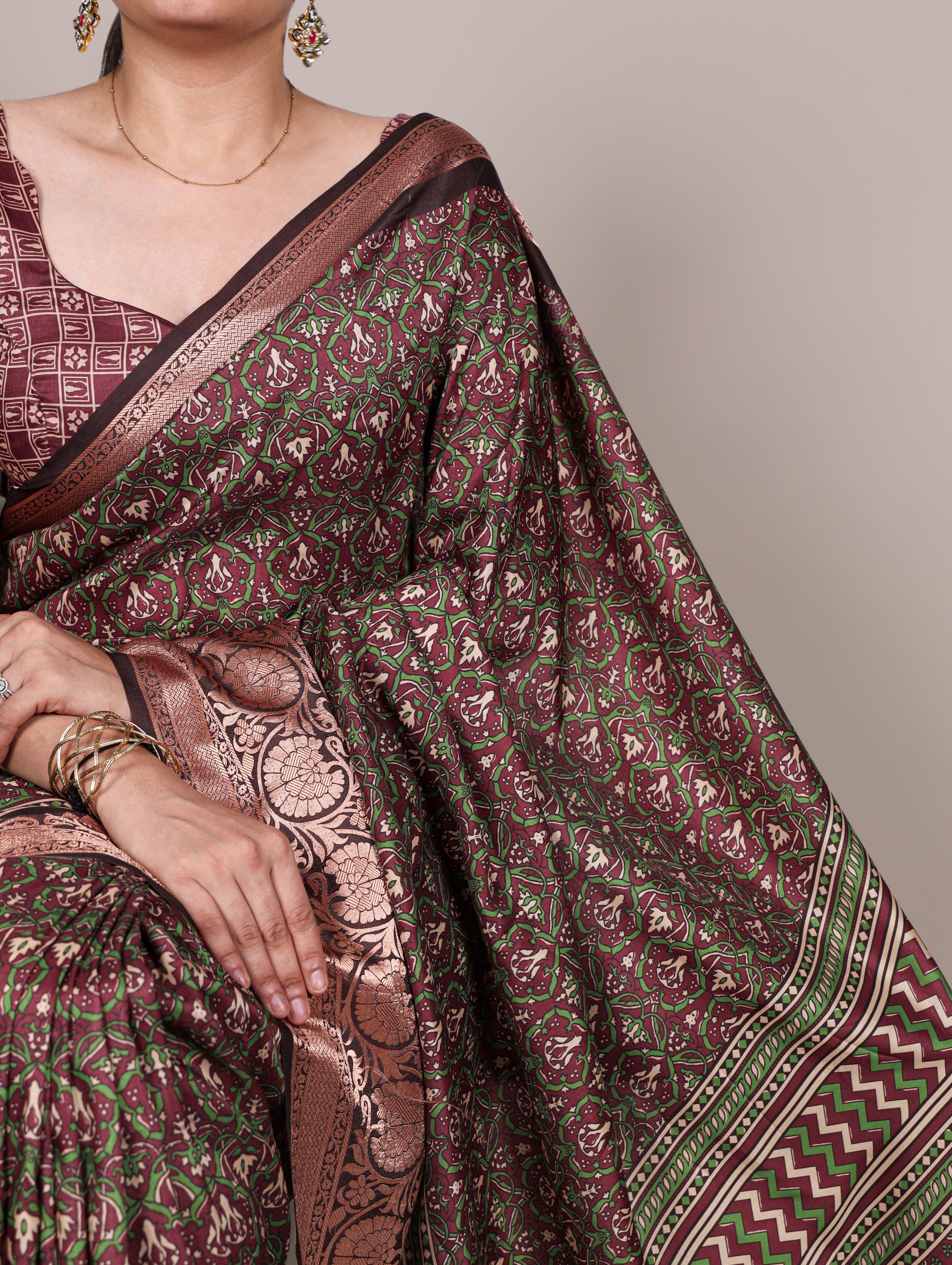 Tussar Silk Printed Saree