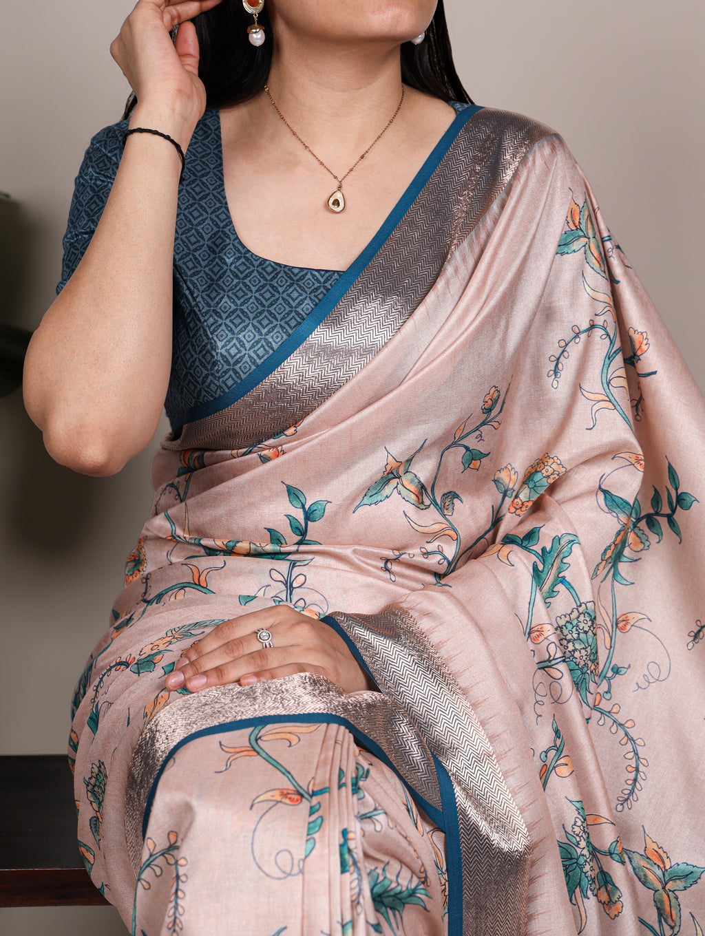 Tussar Silk Printed Saree