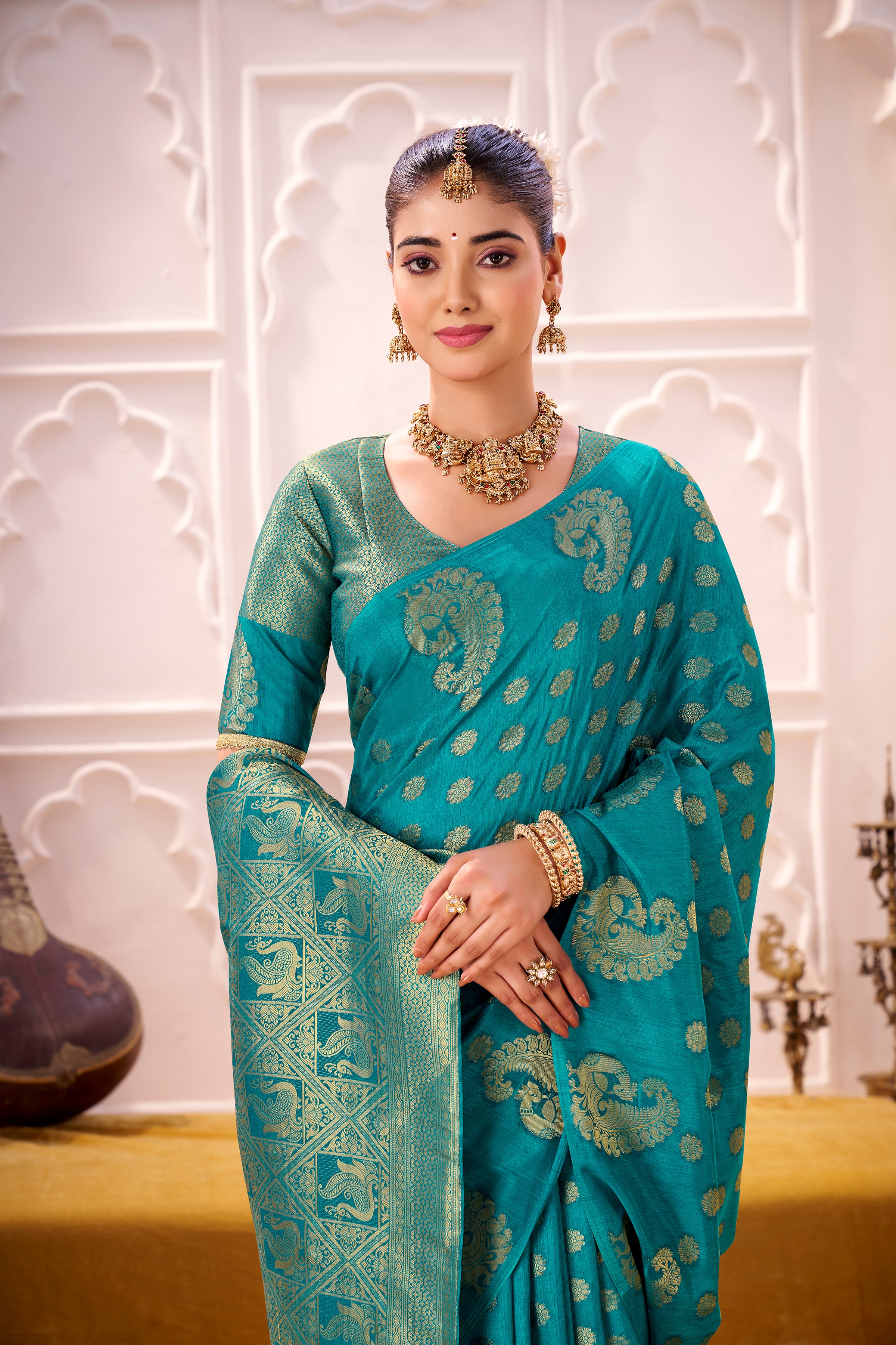 Roop Silk Zari Weaving Saree For Women