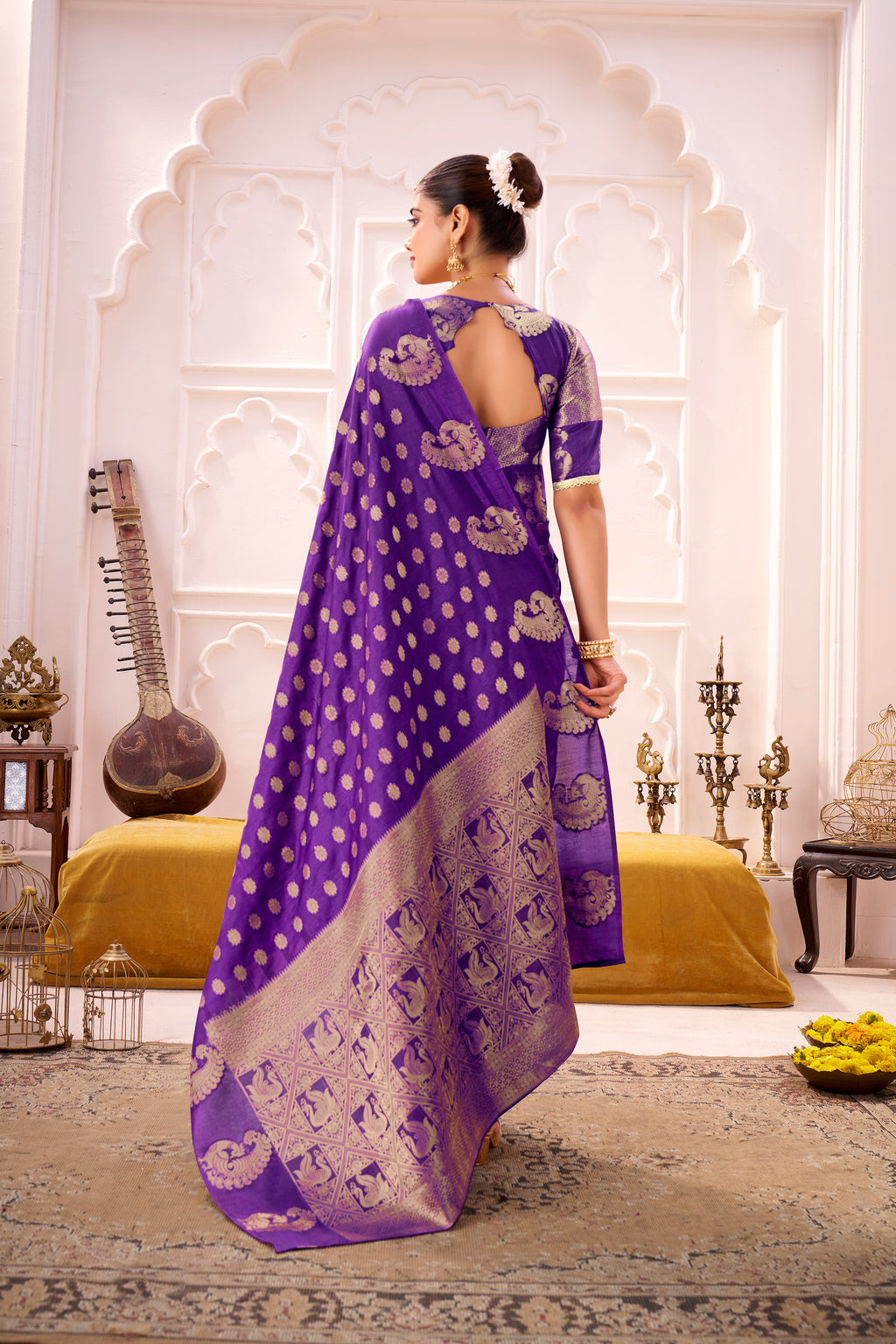 Roop Silk Zari Weaving Saree For Women