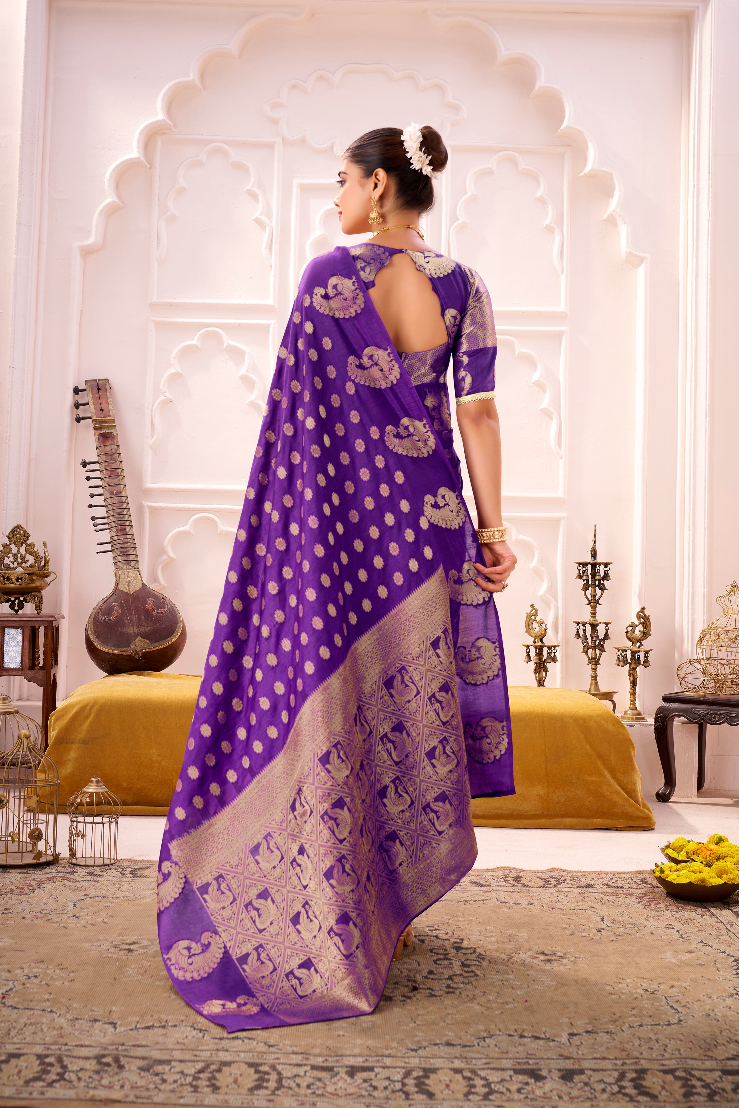 Roop Silk Zari Weaving Saree For Women