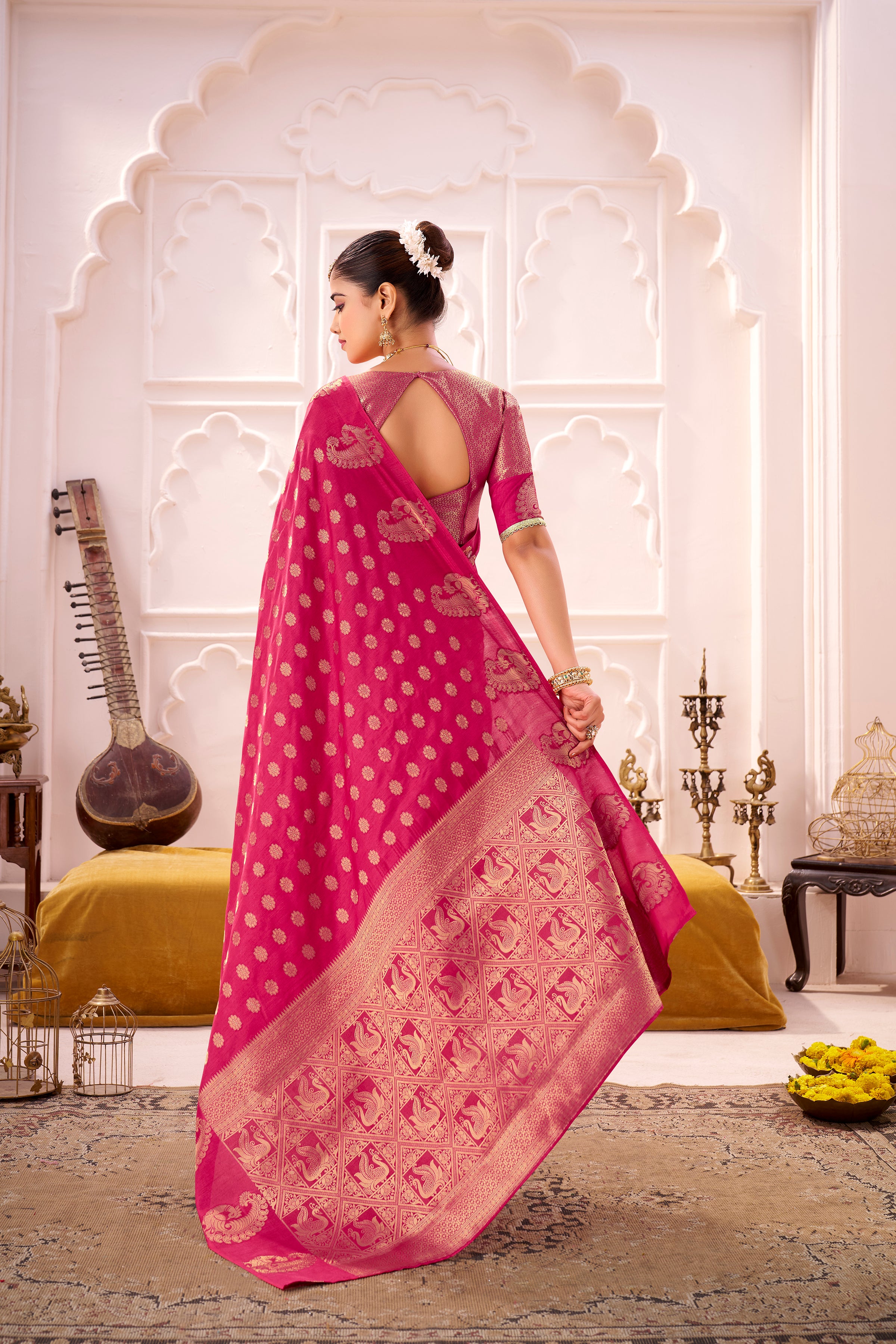 Roop Silk Zari Weaving Saree For Women