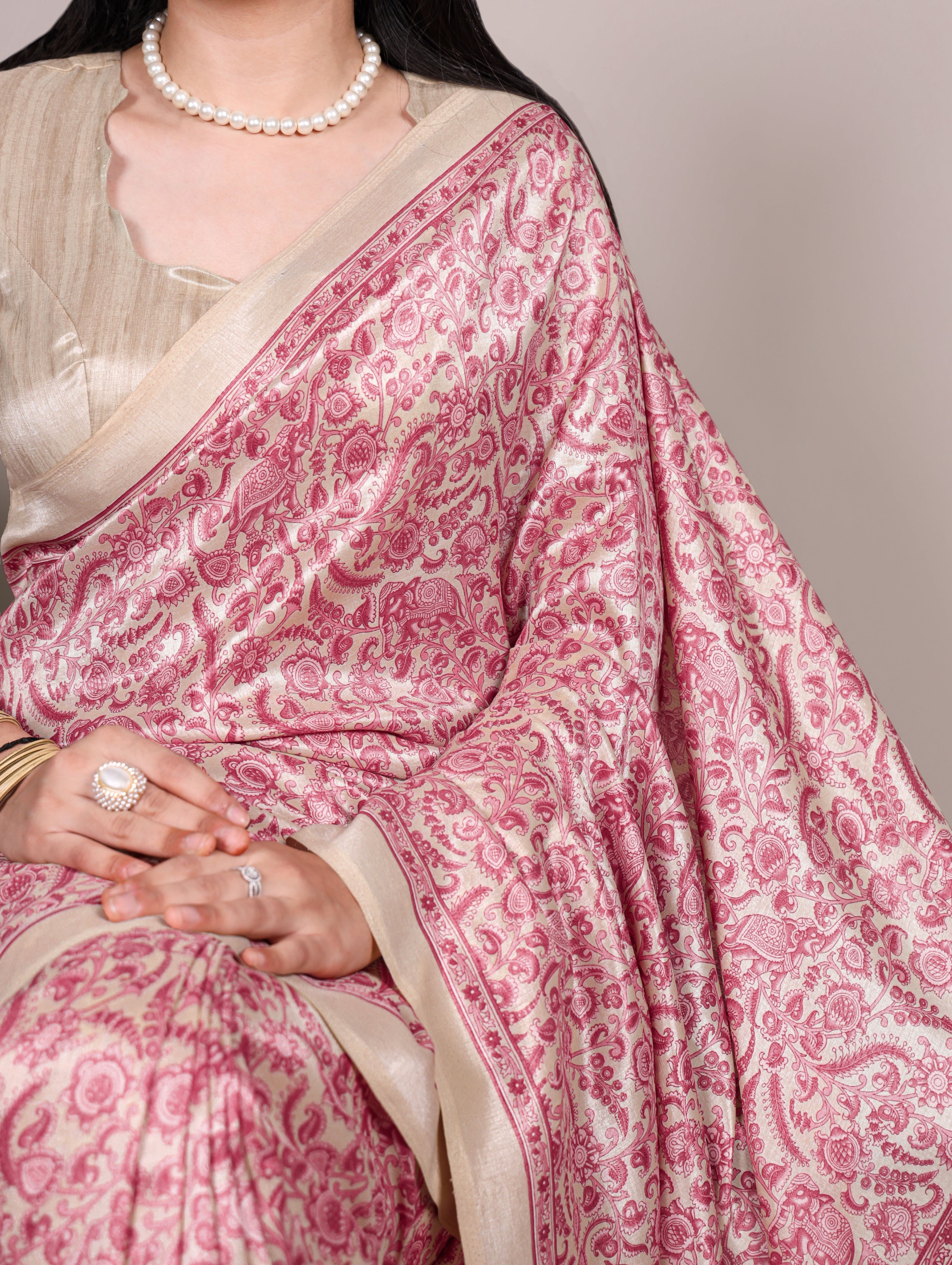 Tussar Silk Printed Saree