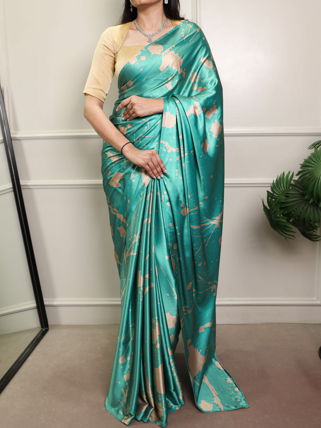 Satin Silk Printed Saree