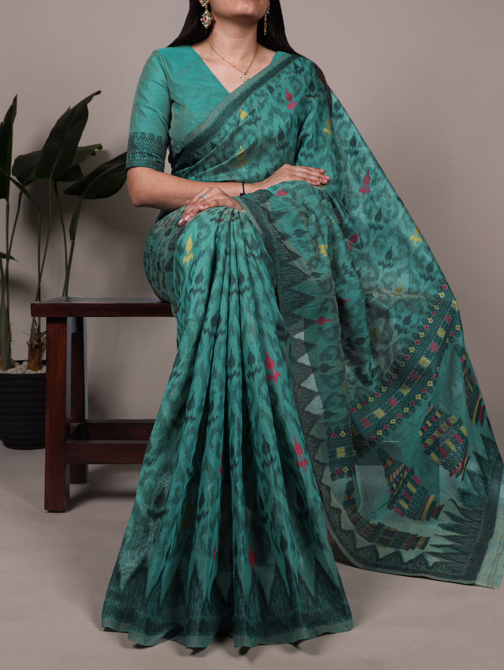 Cotton Thread Weaving Saree