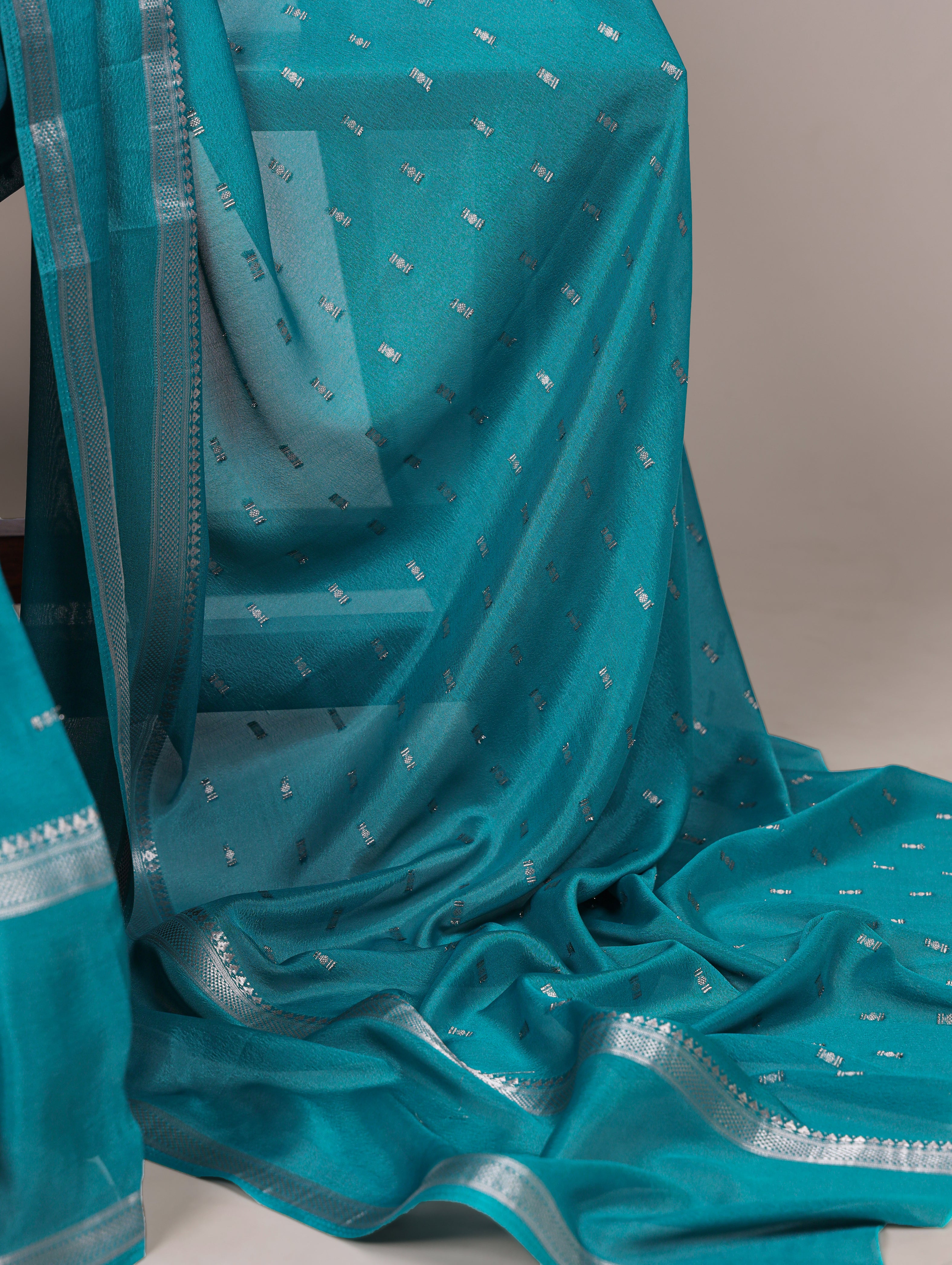 Crepe Zari Weaving Saree