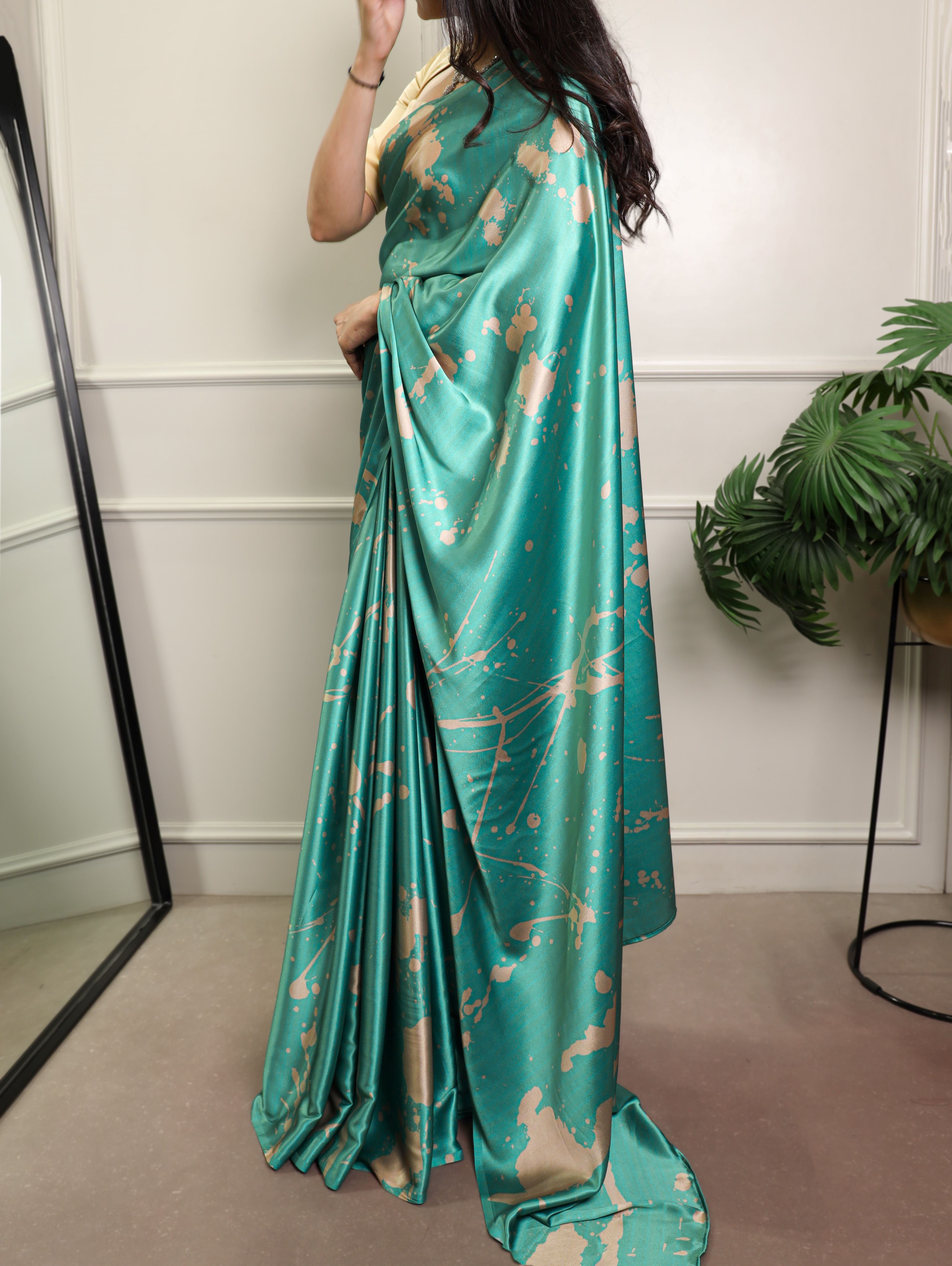 Satin Silk Printed Saree