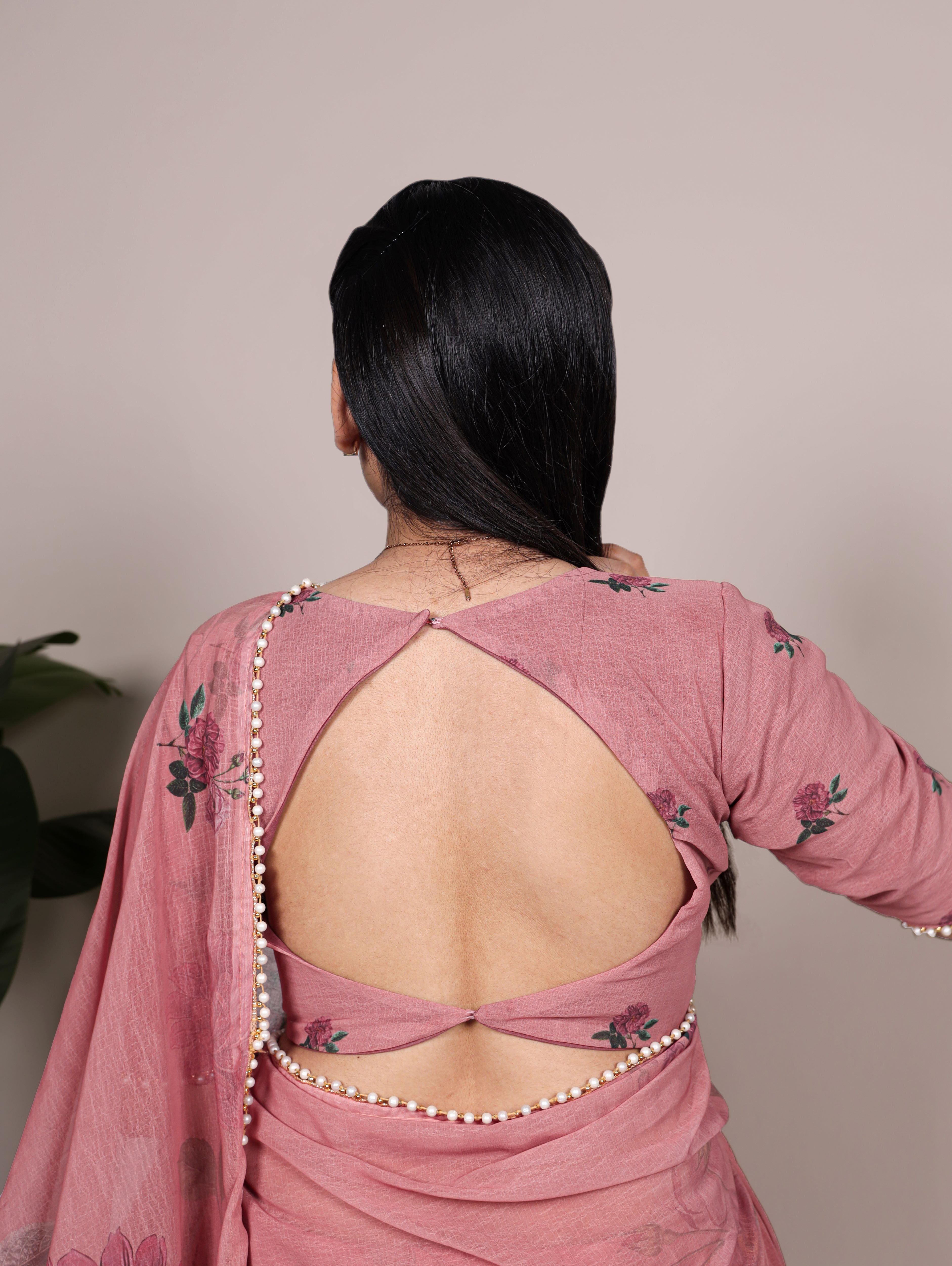 Weightless Marble Floral Printed Saree