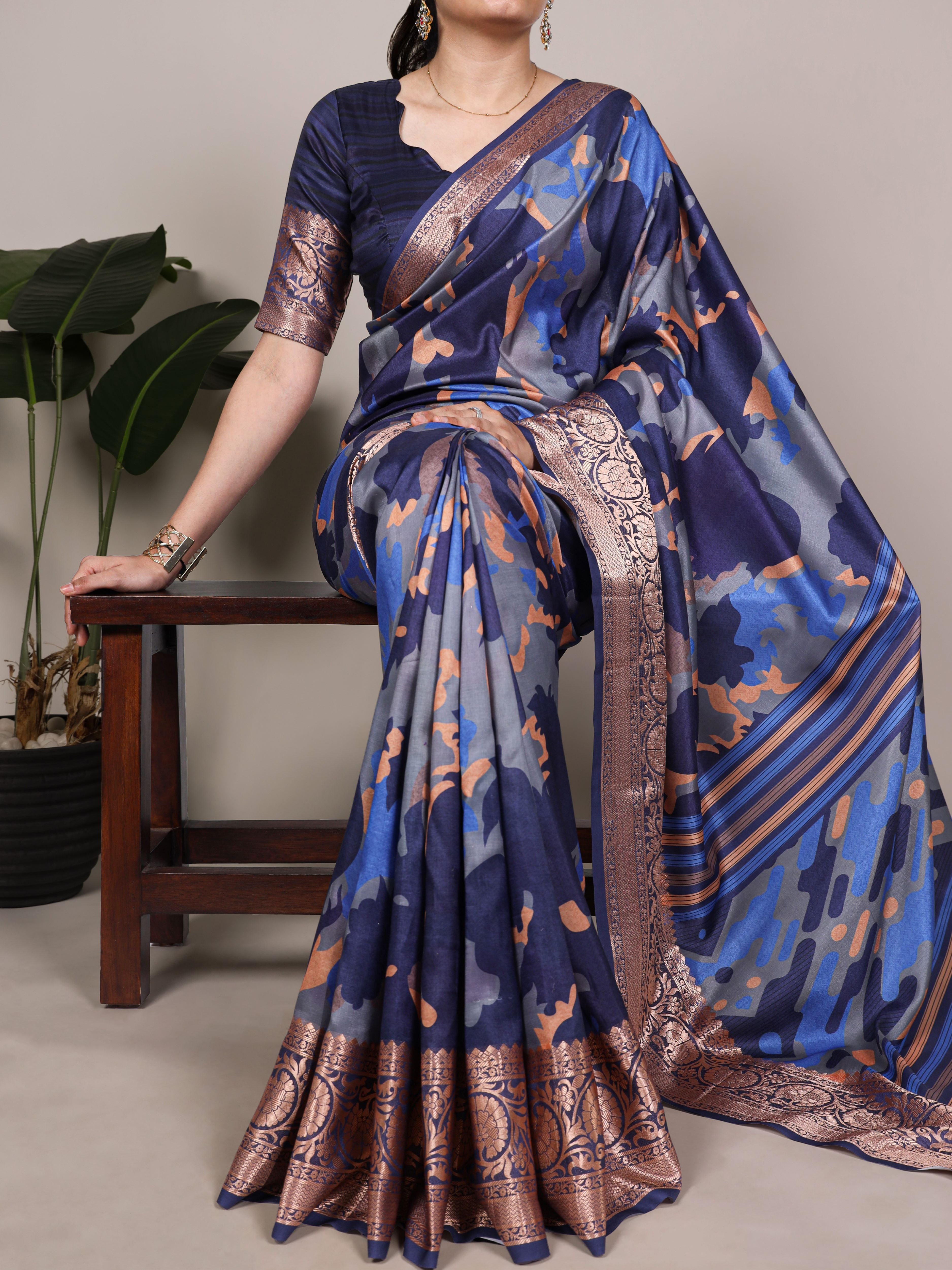 Tussar Silk Printed Saree