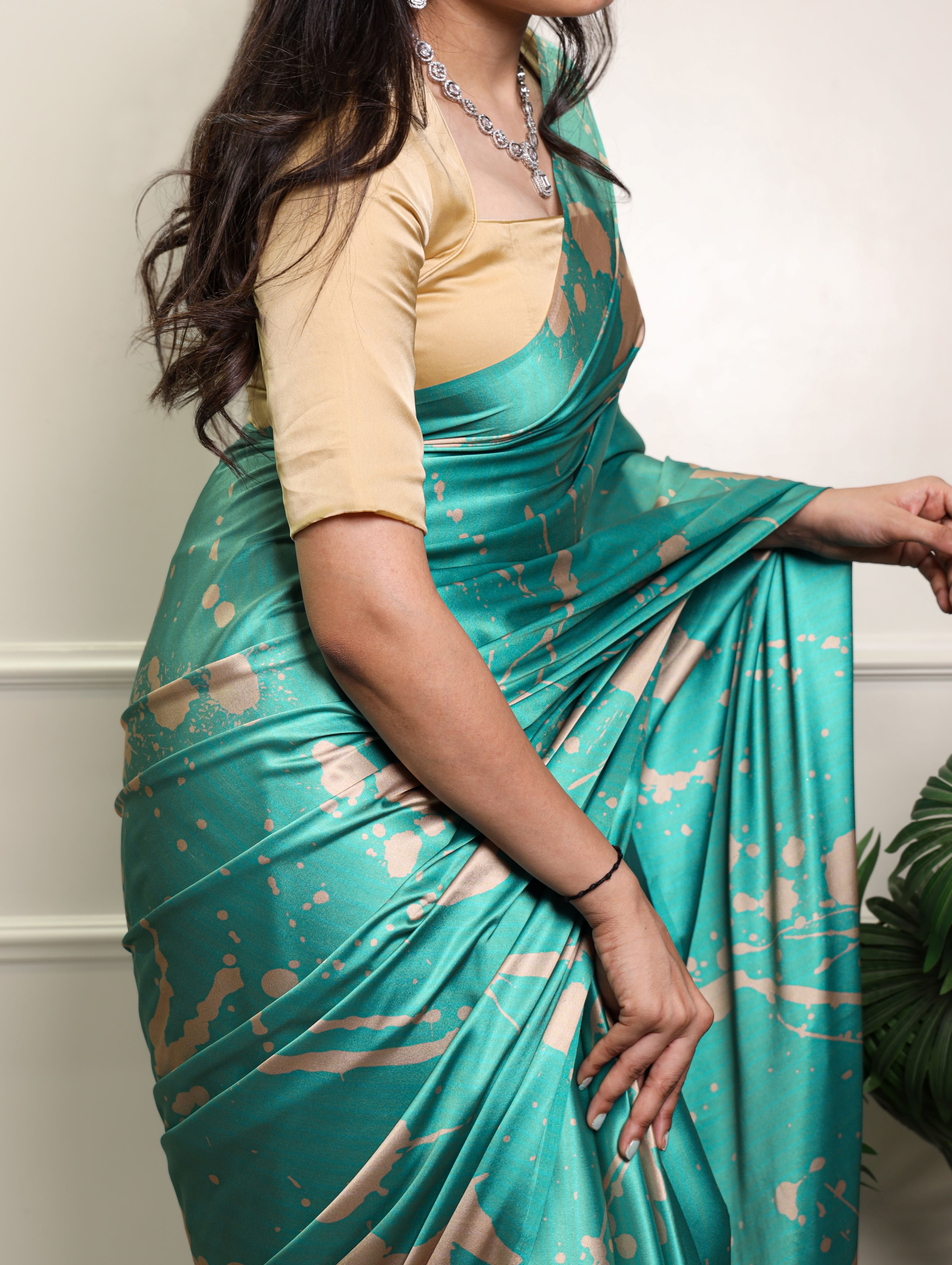 Satin Silk Printed Saree