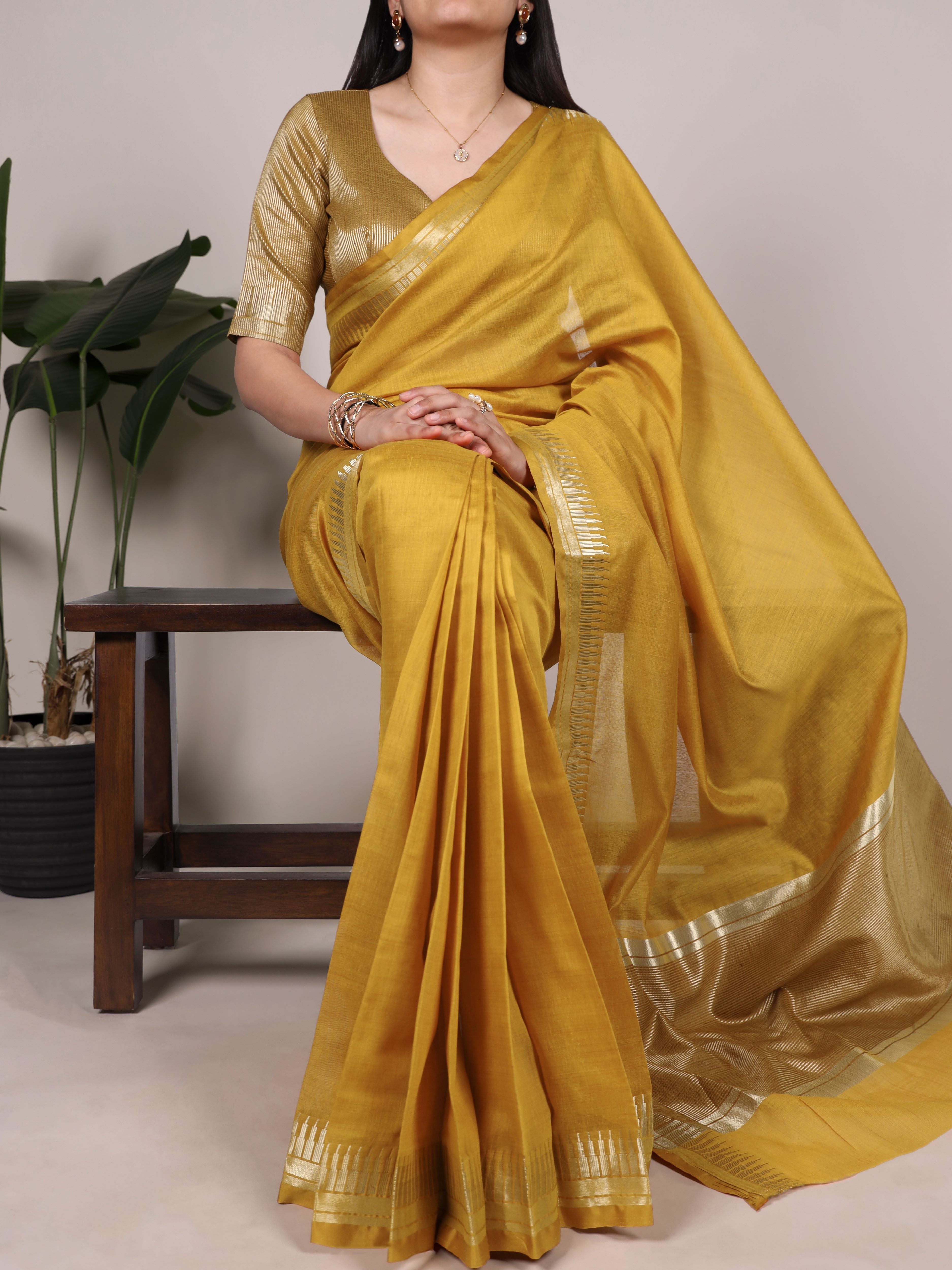Cotton Silk Zari Weaving Saree