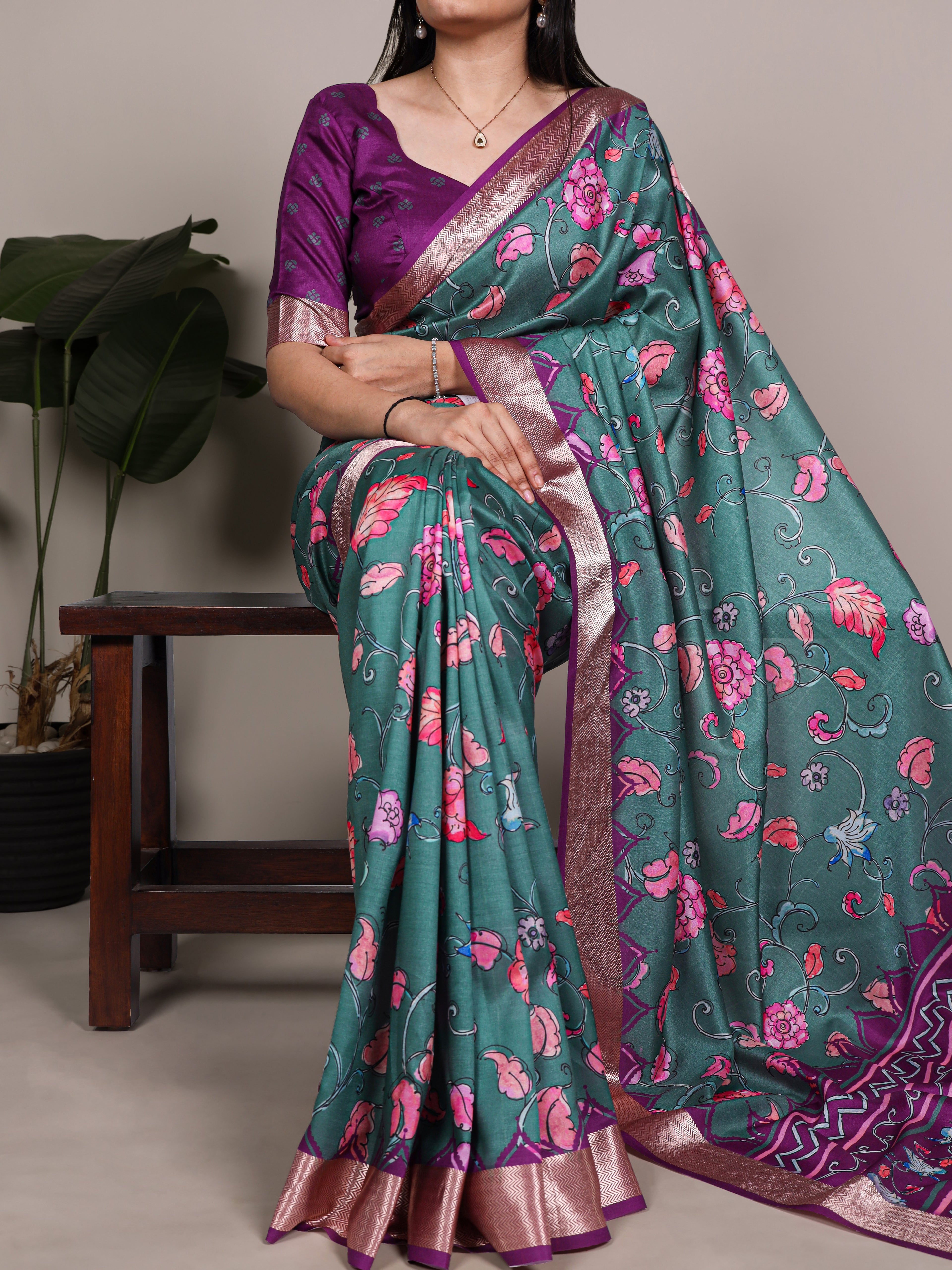 Tussar Silk Printed Saree