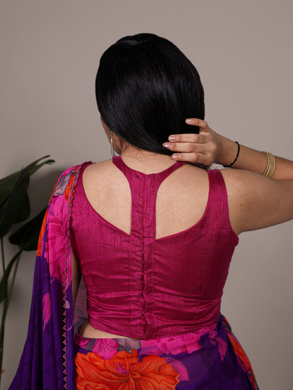 Marble Floral Printed Saree With Lace Border