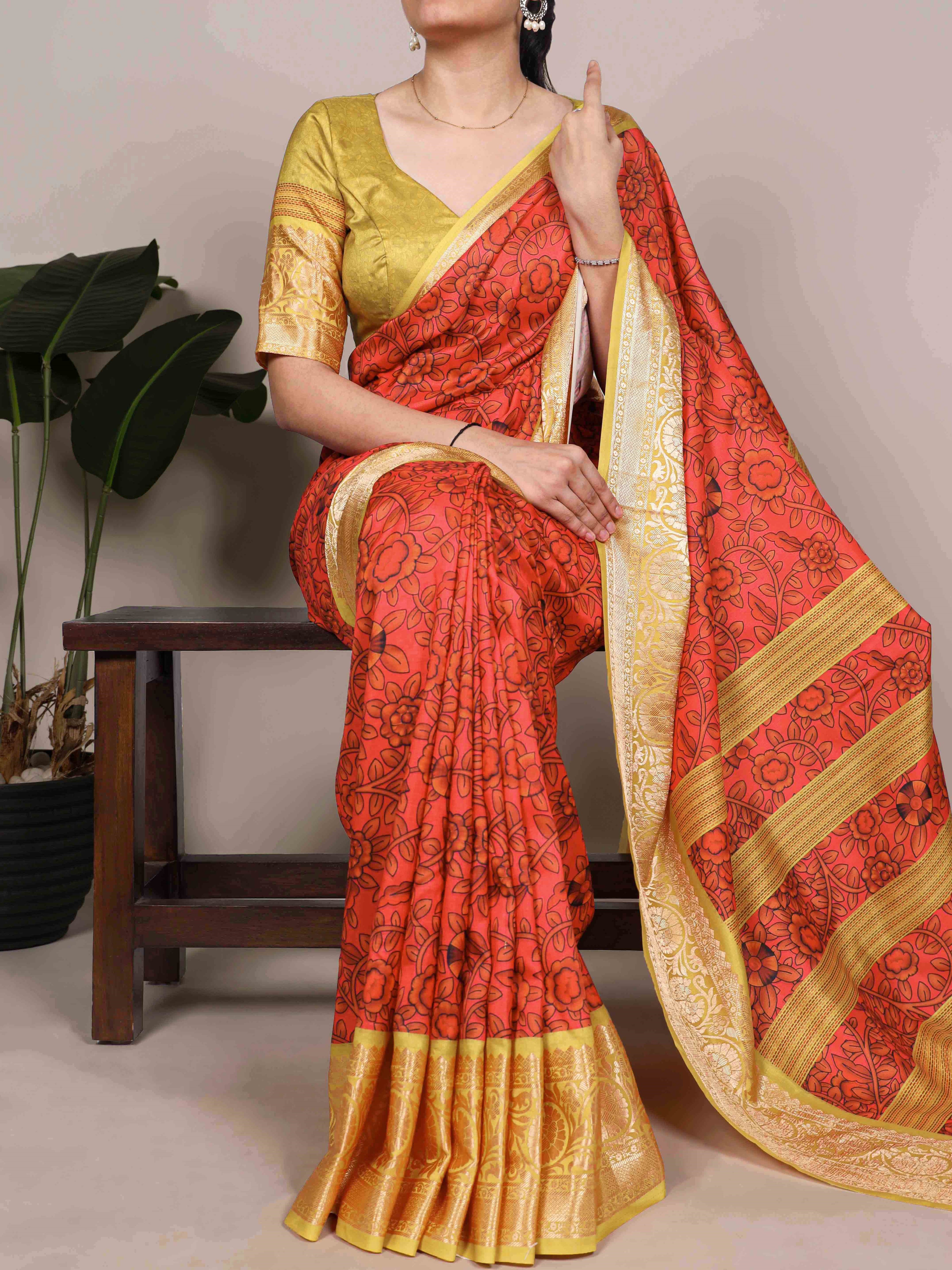 Tussar Silk Printed Saree