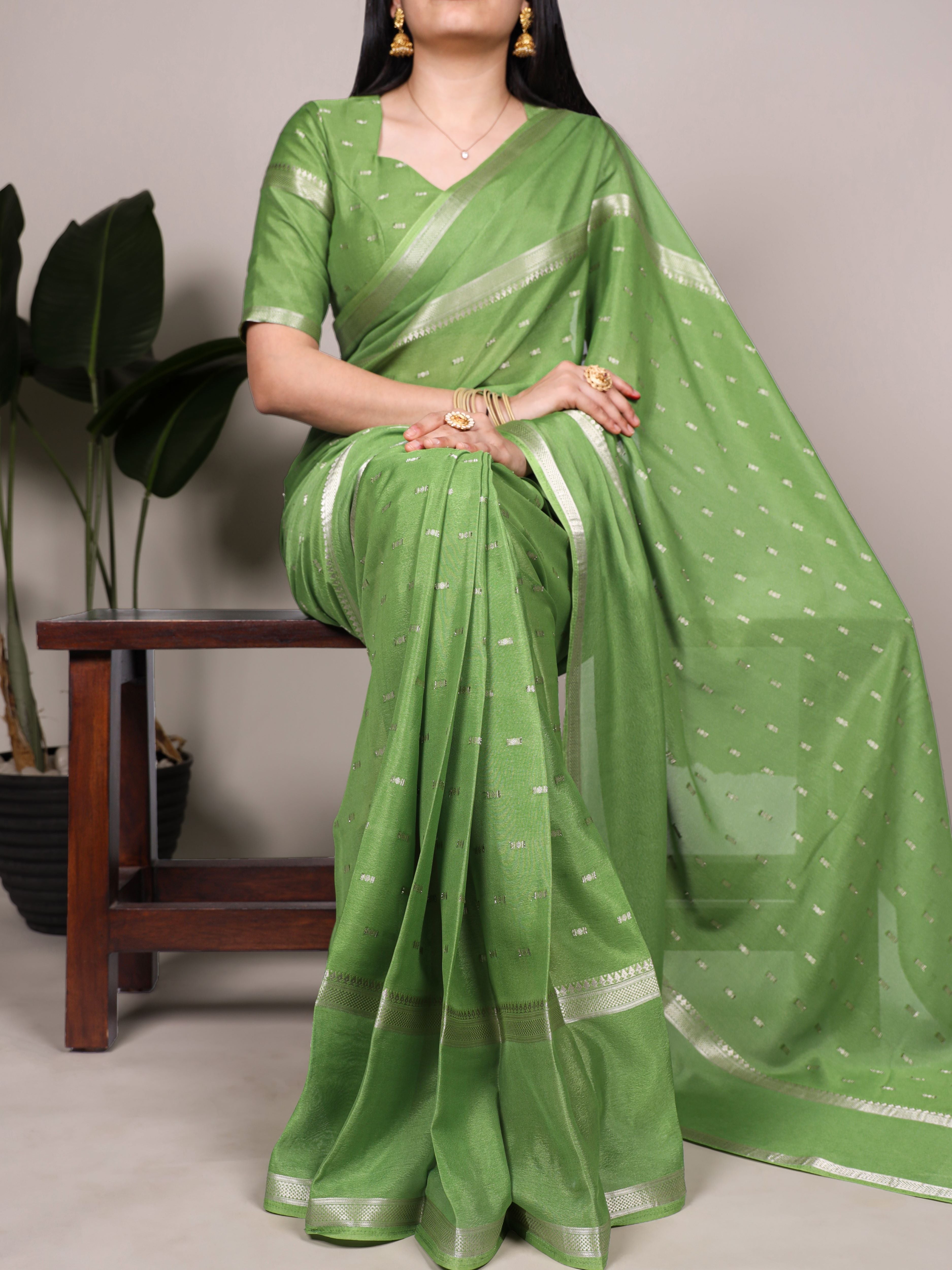 Crepe Zari Weaving Saree