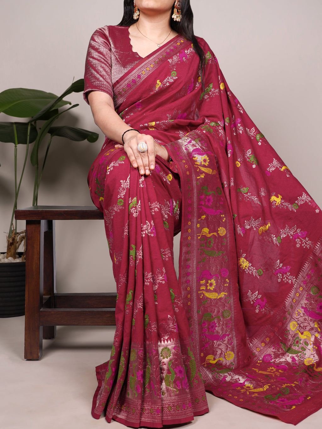 Naylon Weaving Work Saree