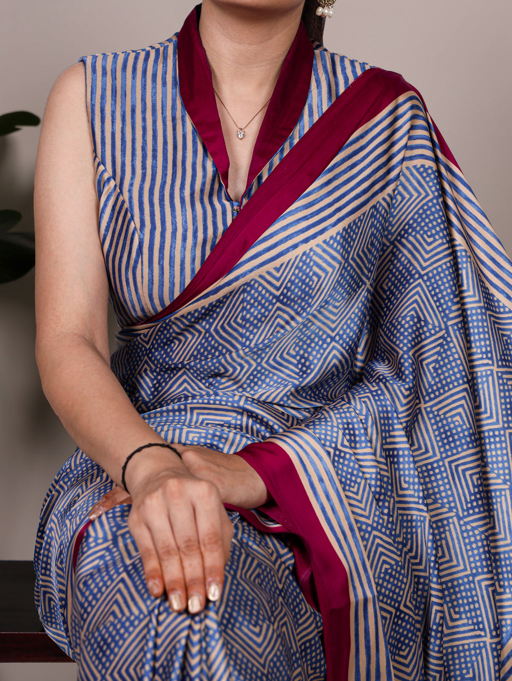 Dull Satin Printed Saree
