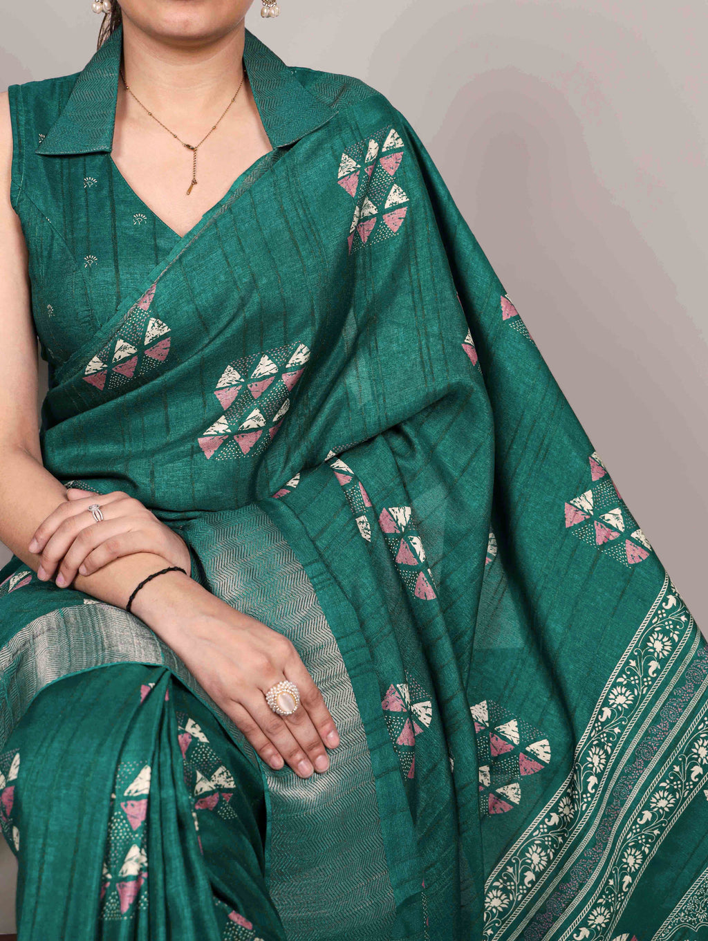 Slub Silk Printed Saree