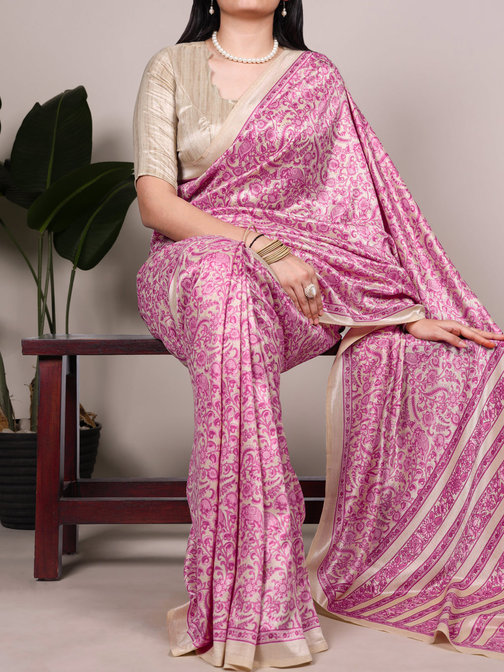 Tussar Silk Printed Saree