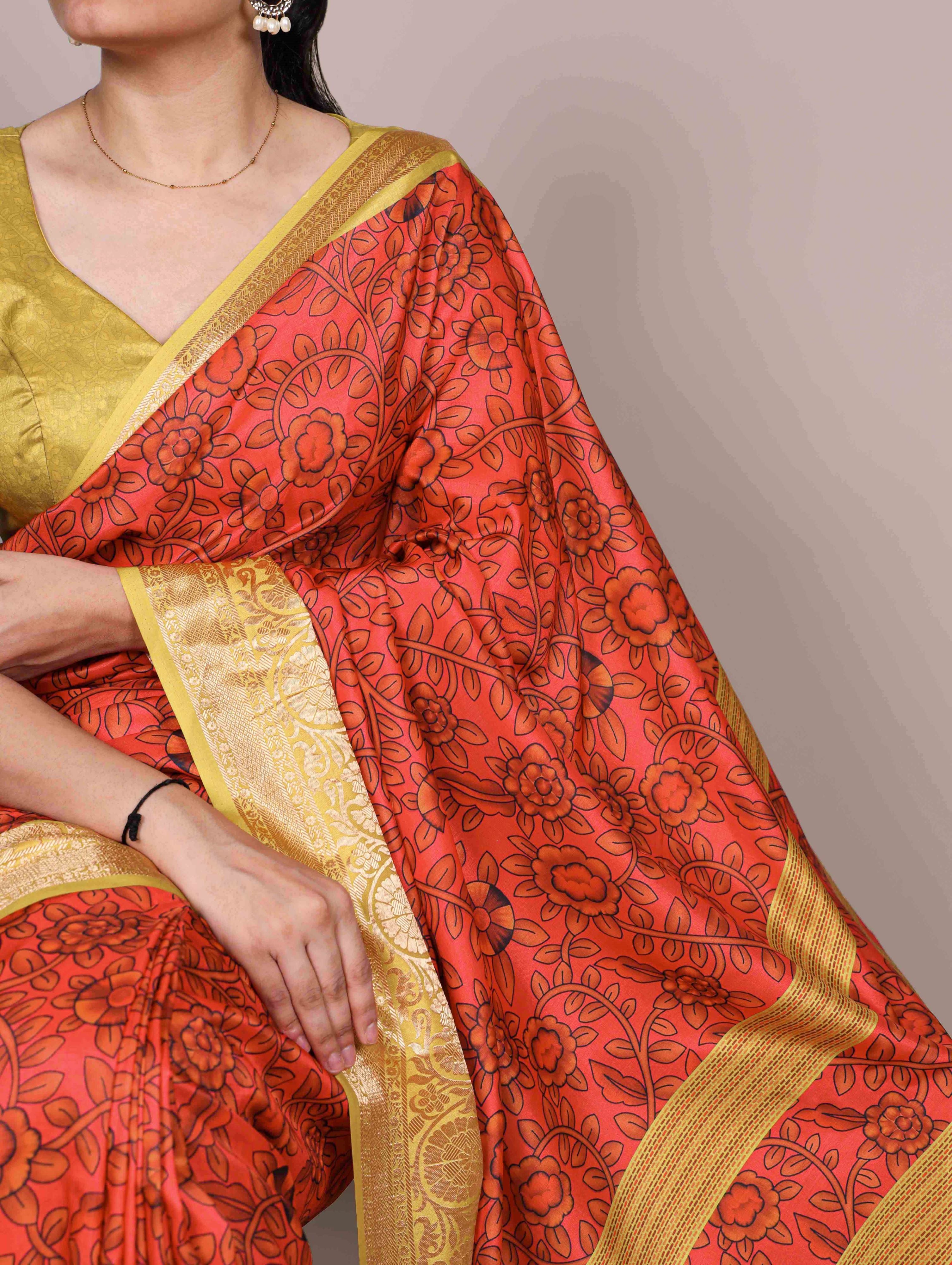 Tussar Silk Printed Saree