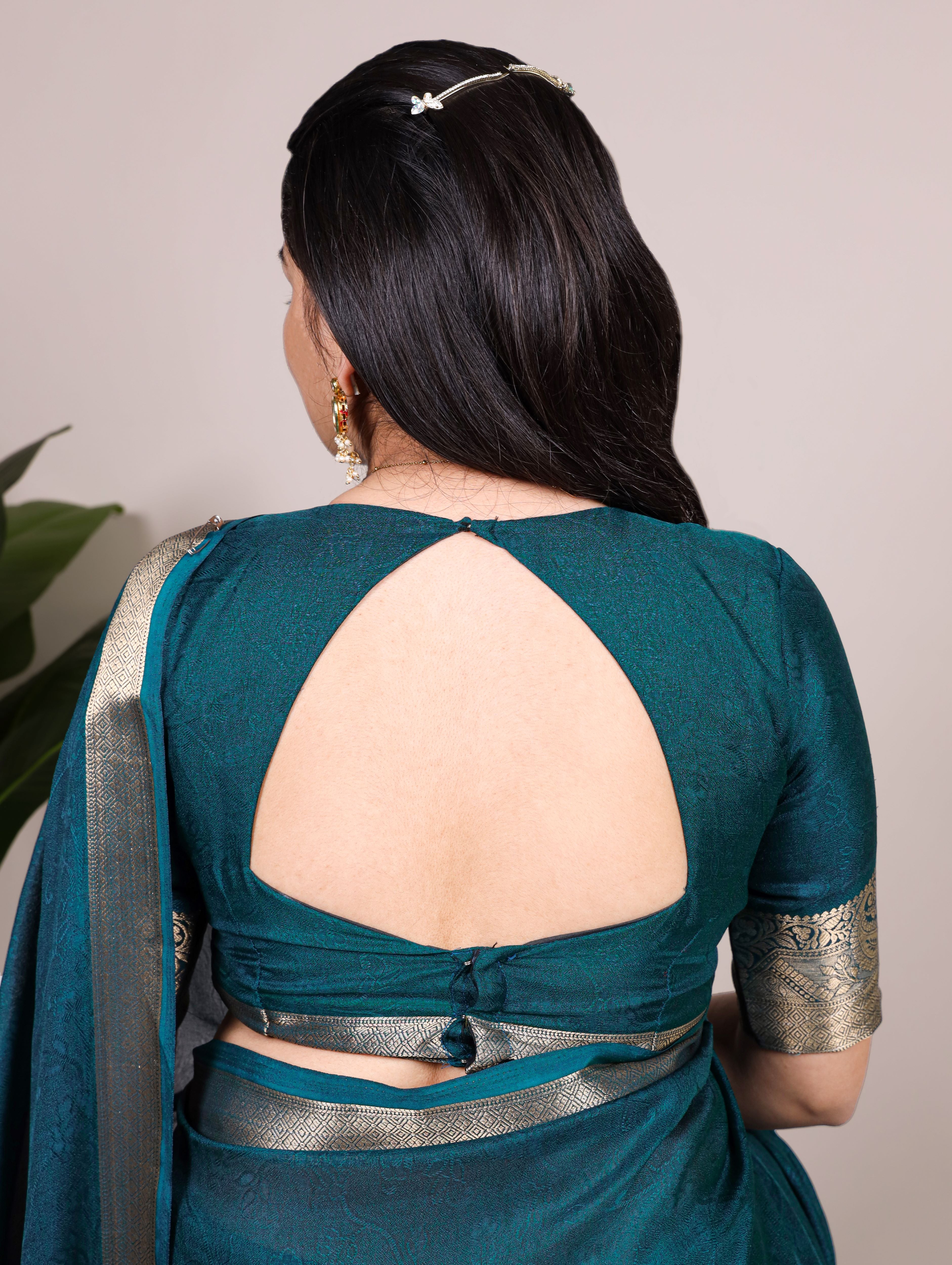 Marsh Mallow Zari Weaving Saree For Women