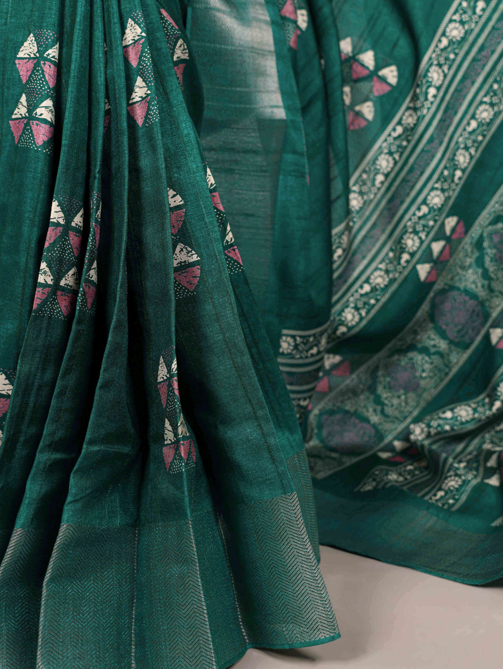 Slub Silk Printed Saree