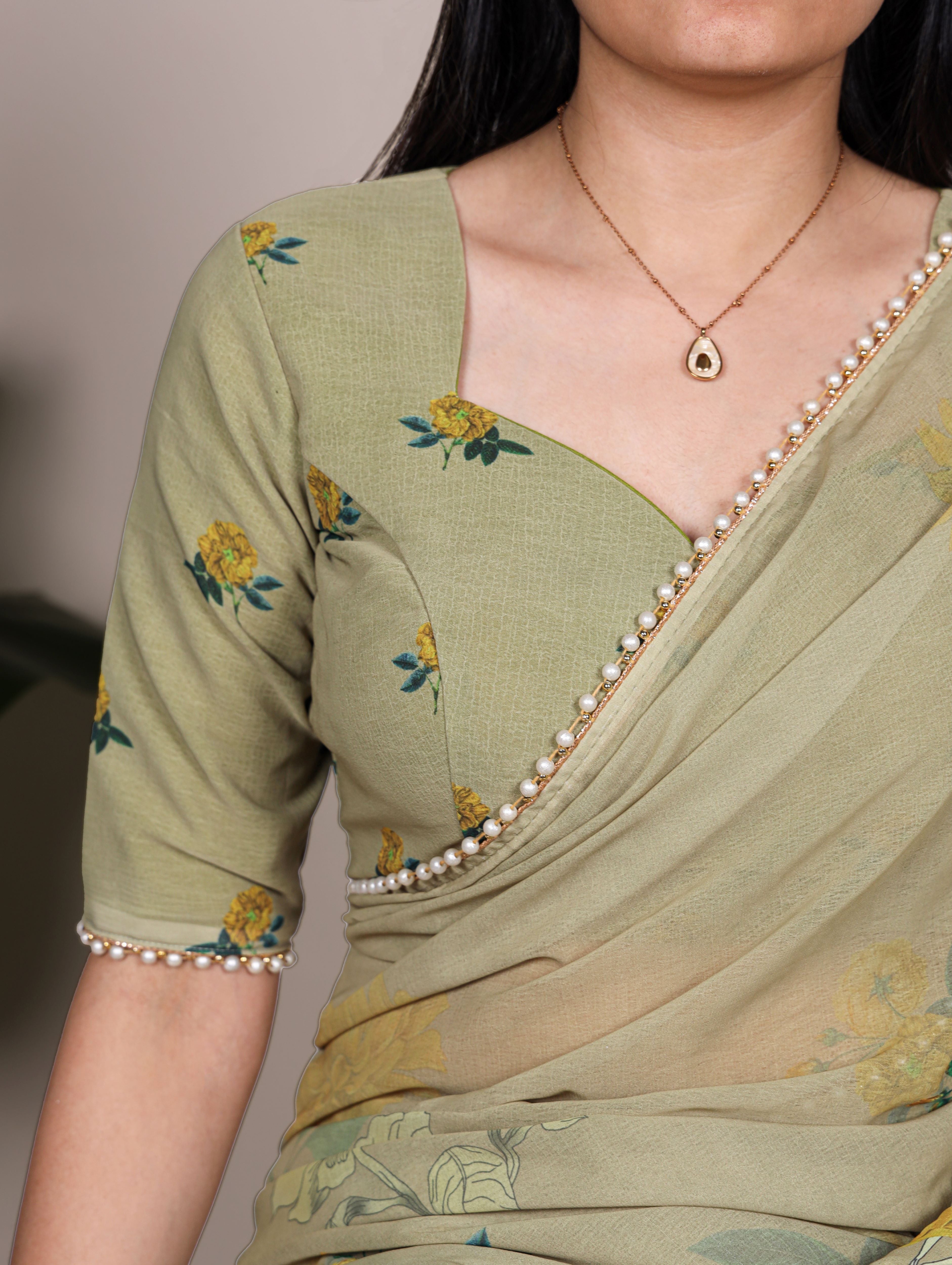 Weightless Marble Floral Printed Saree