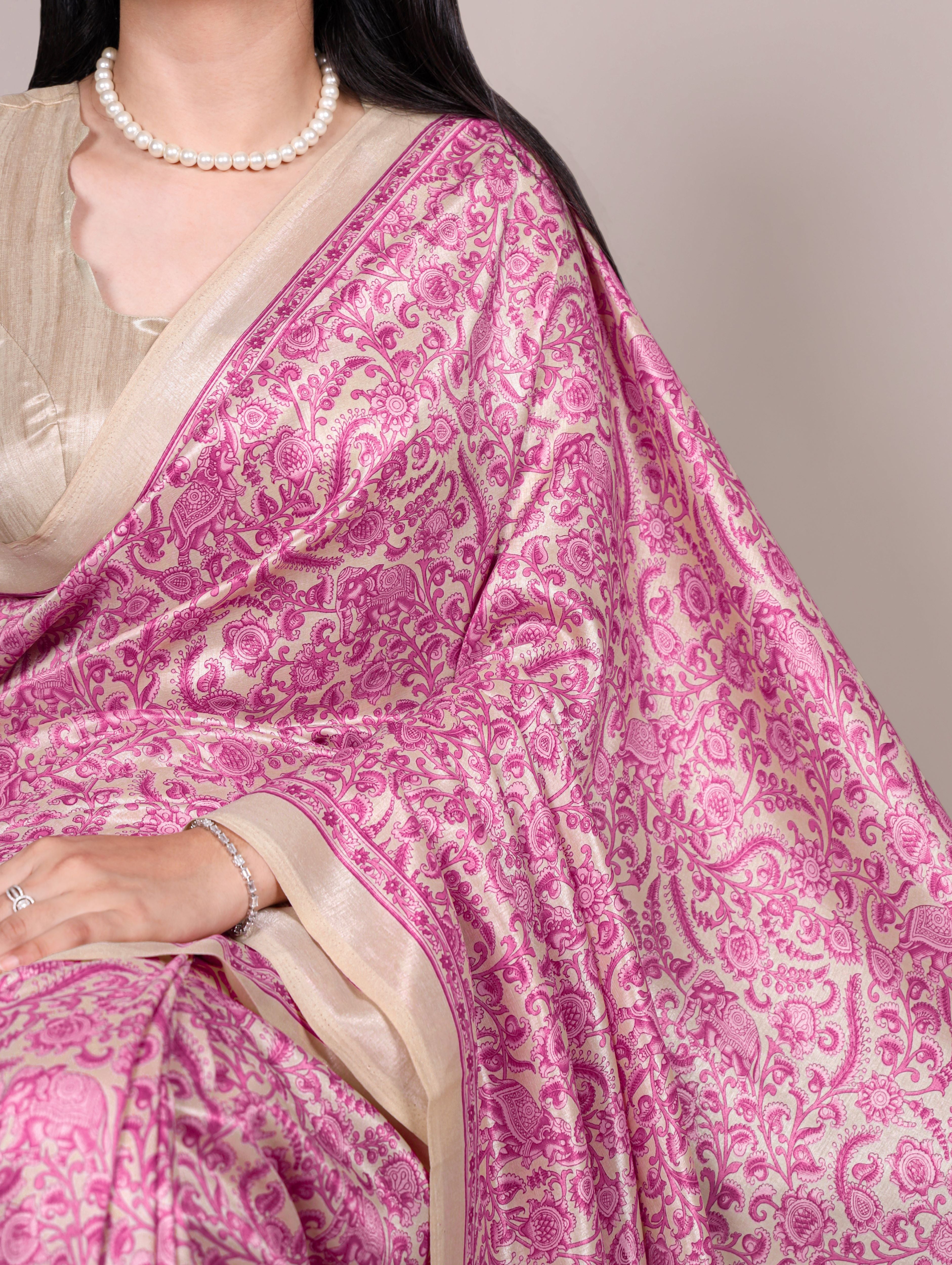 Tussar Silk Printed Saree