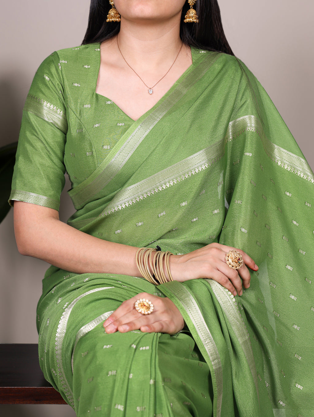 Crepe Zari Weaving Saree