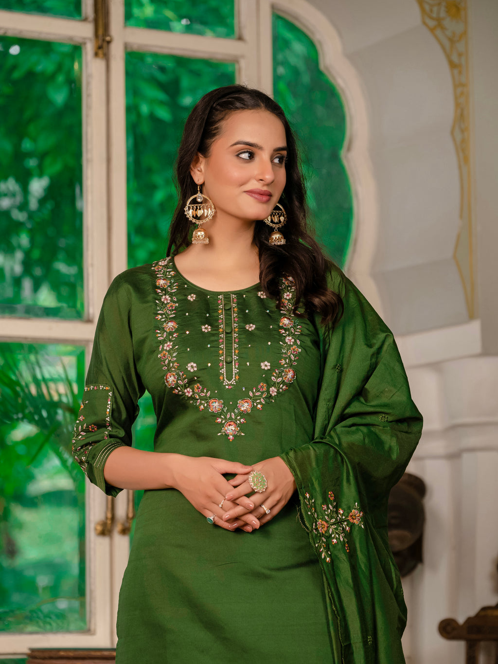 Marina Silk Top Bottom Set  For Women