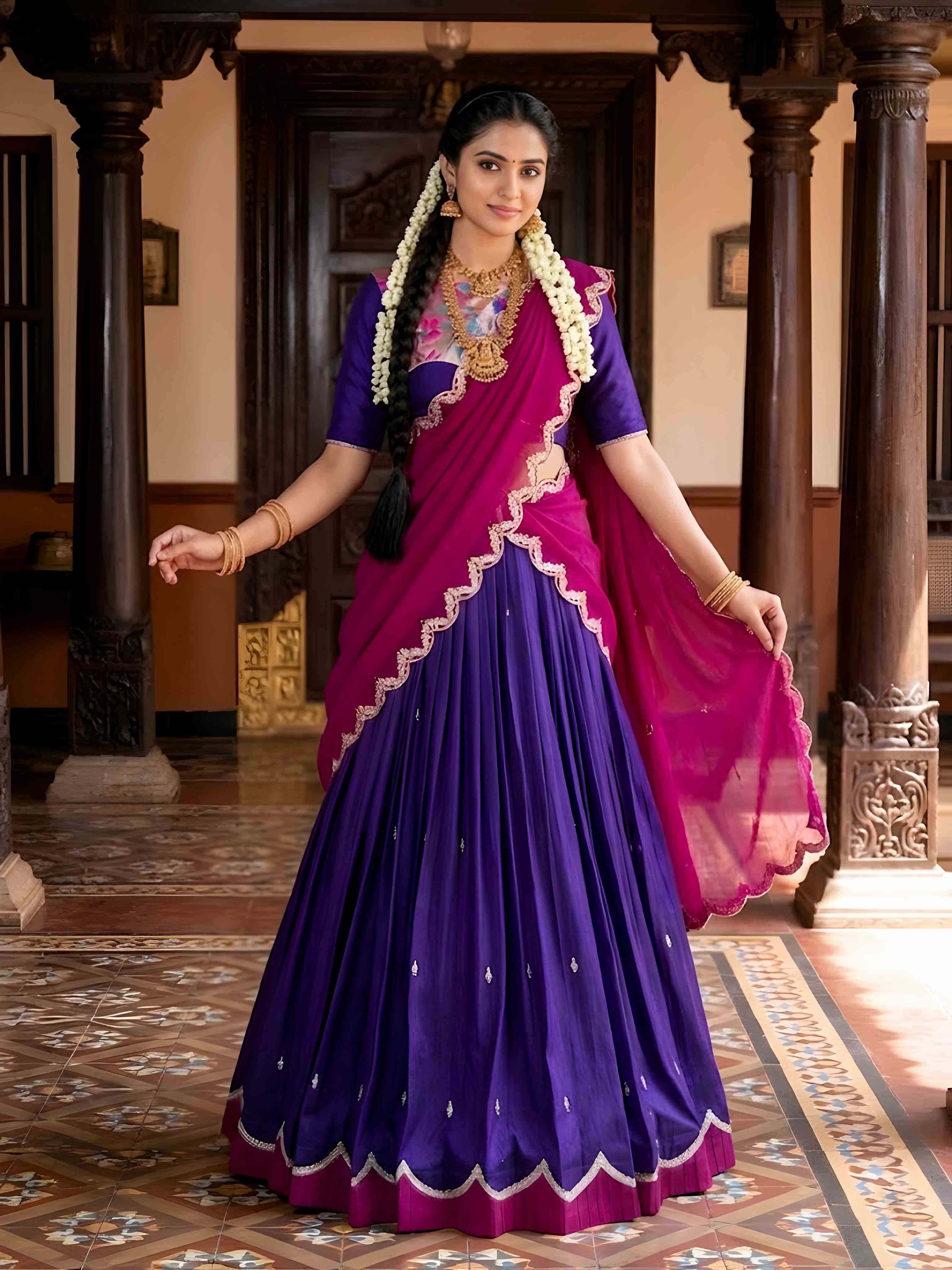 Naysha Thread Embroidered Lehenga With Dupatta