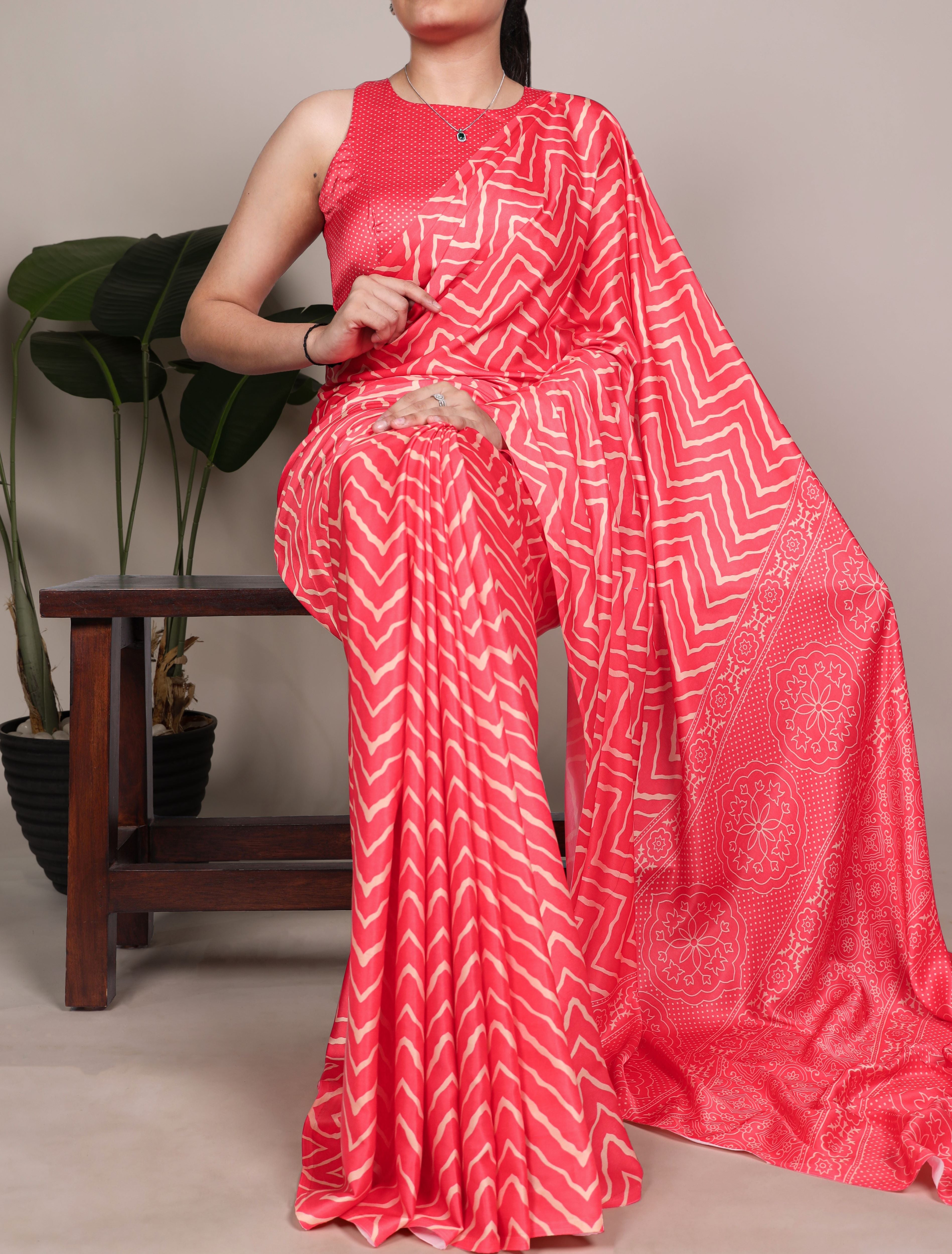 Satin Silk Printed Saree