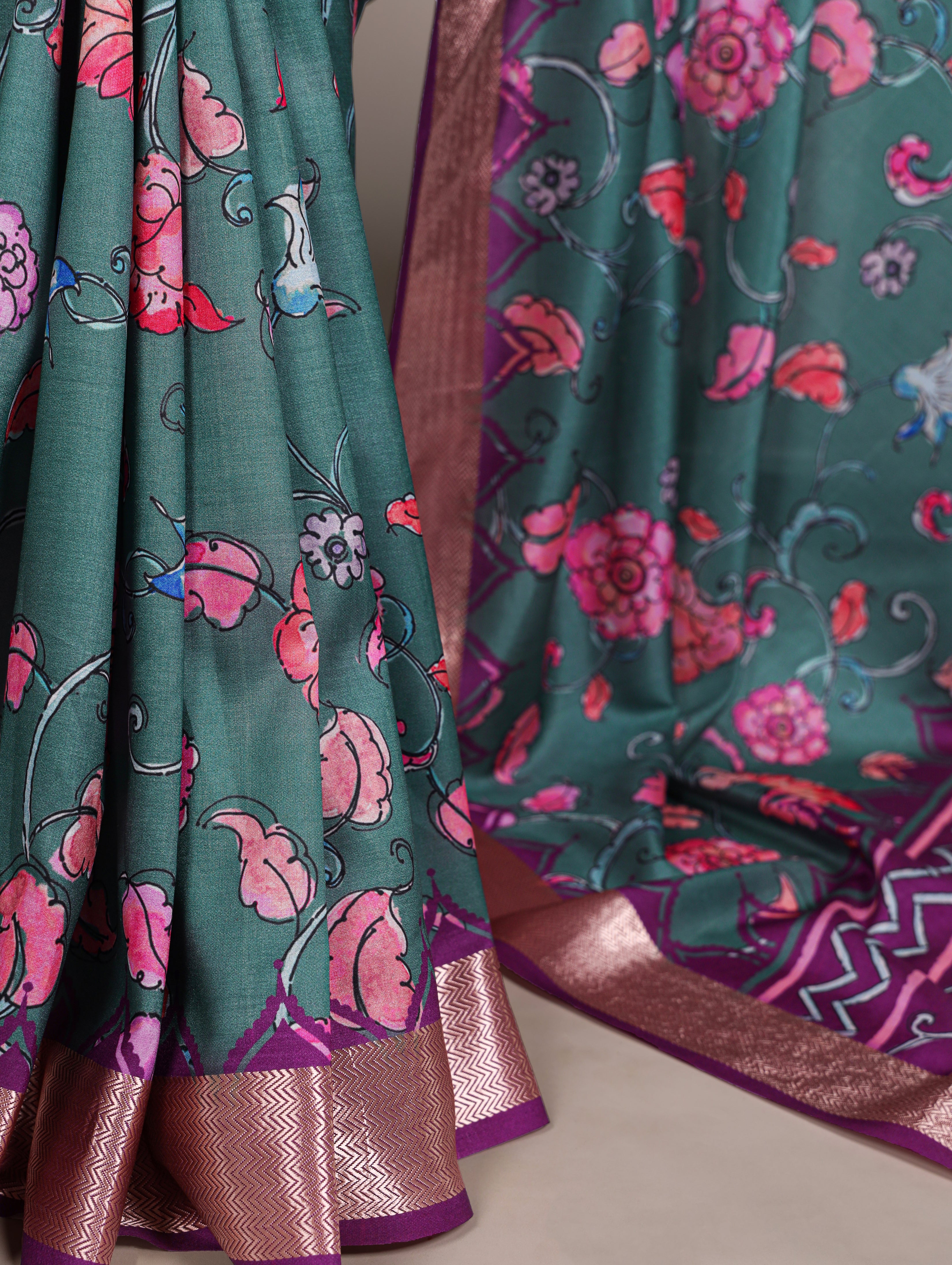 Tussar Silk Printed Saree