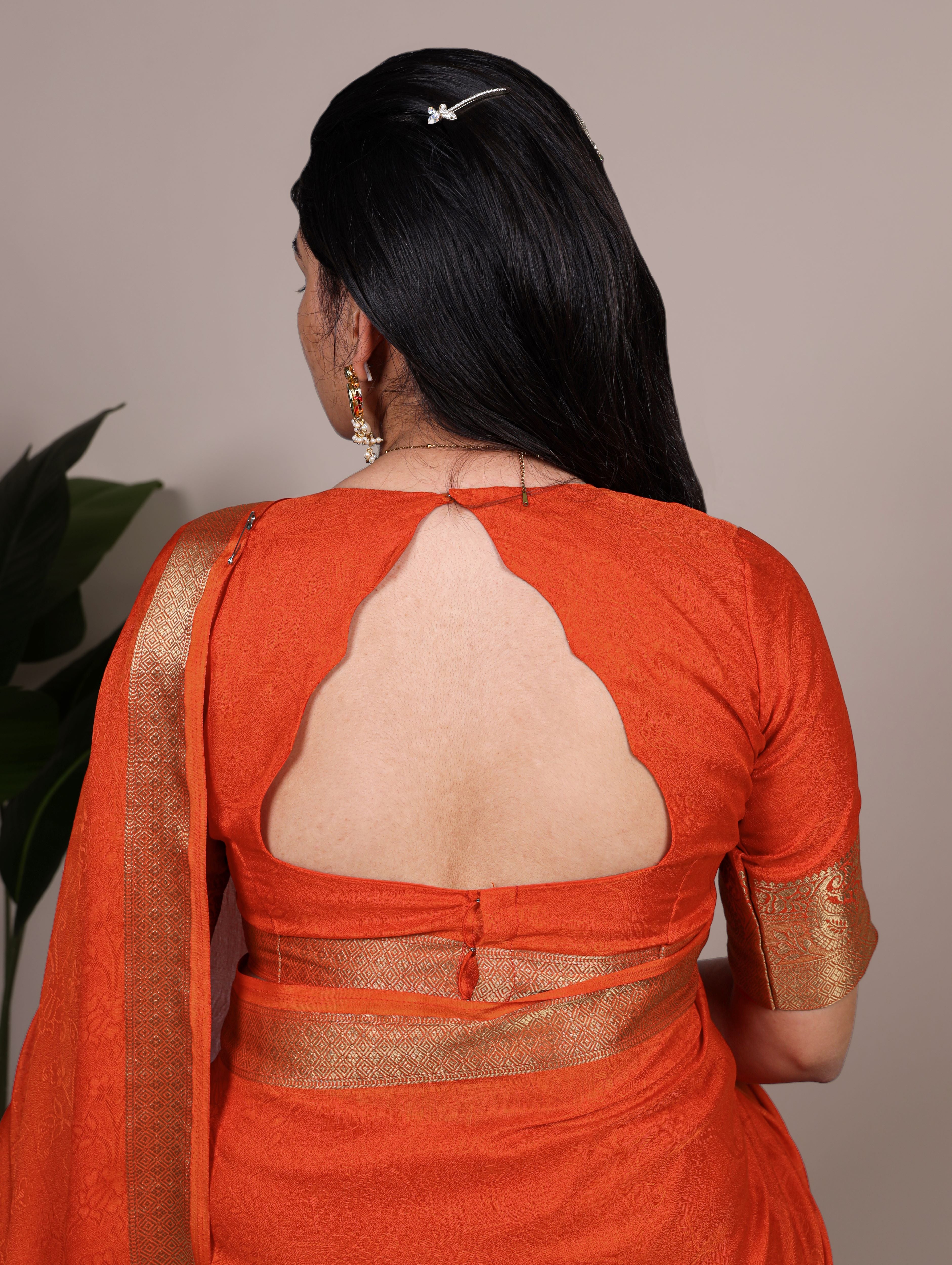 Marsh Mallow Zari Weaving Saree For Women