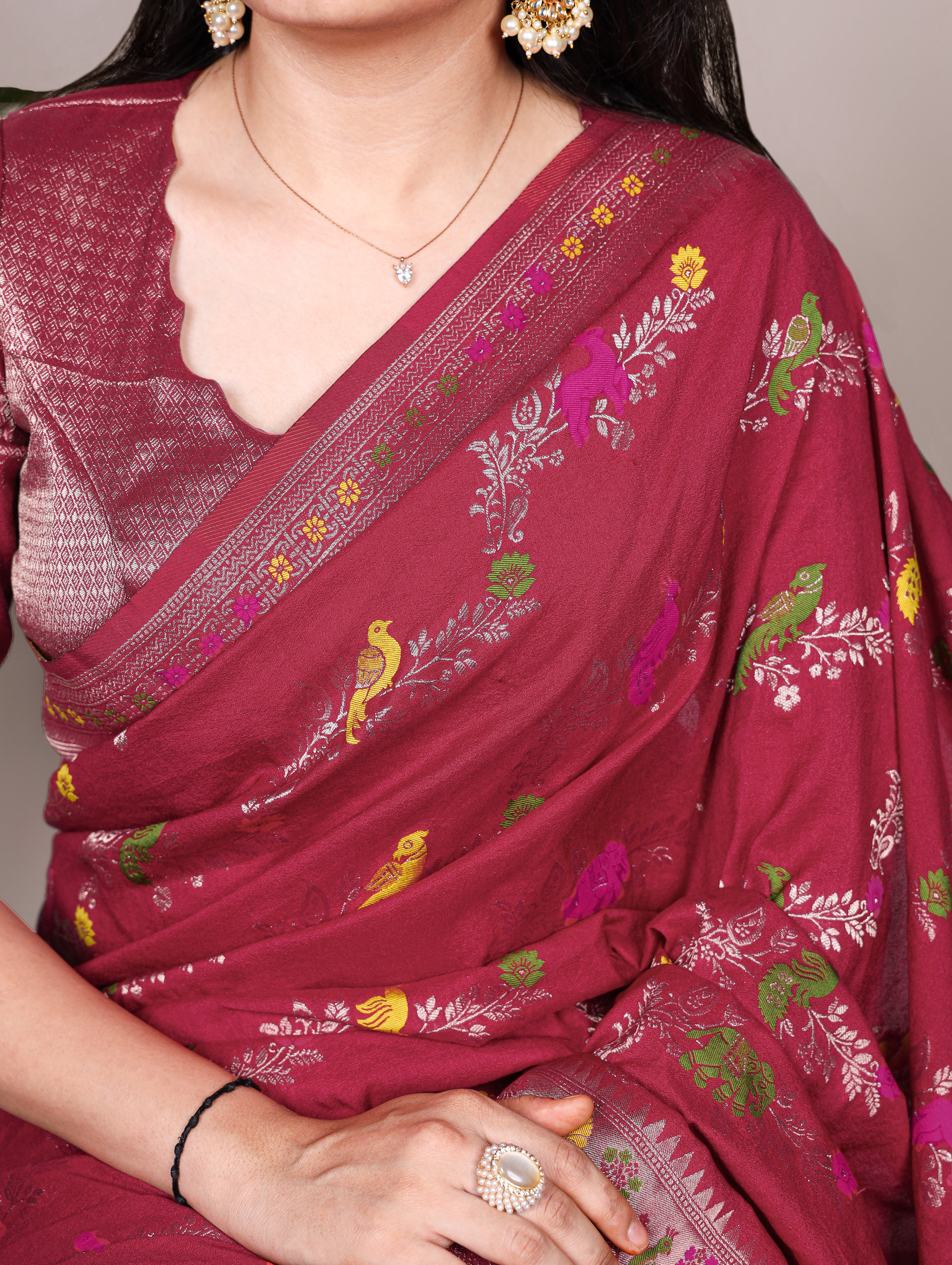 Naylon Weaving Work Saree
