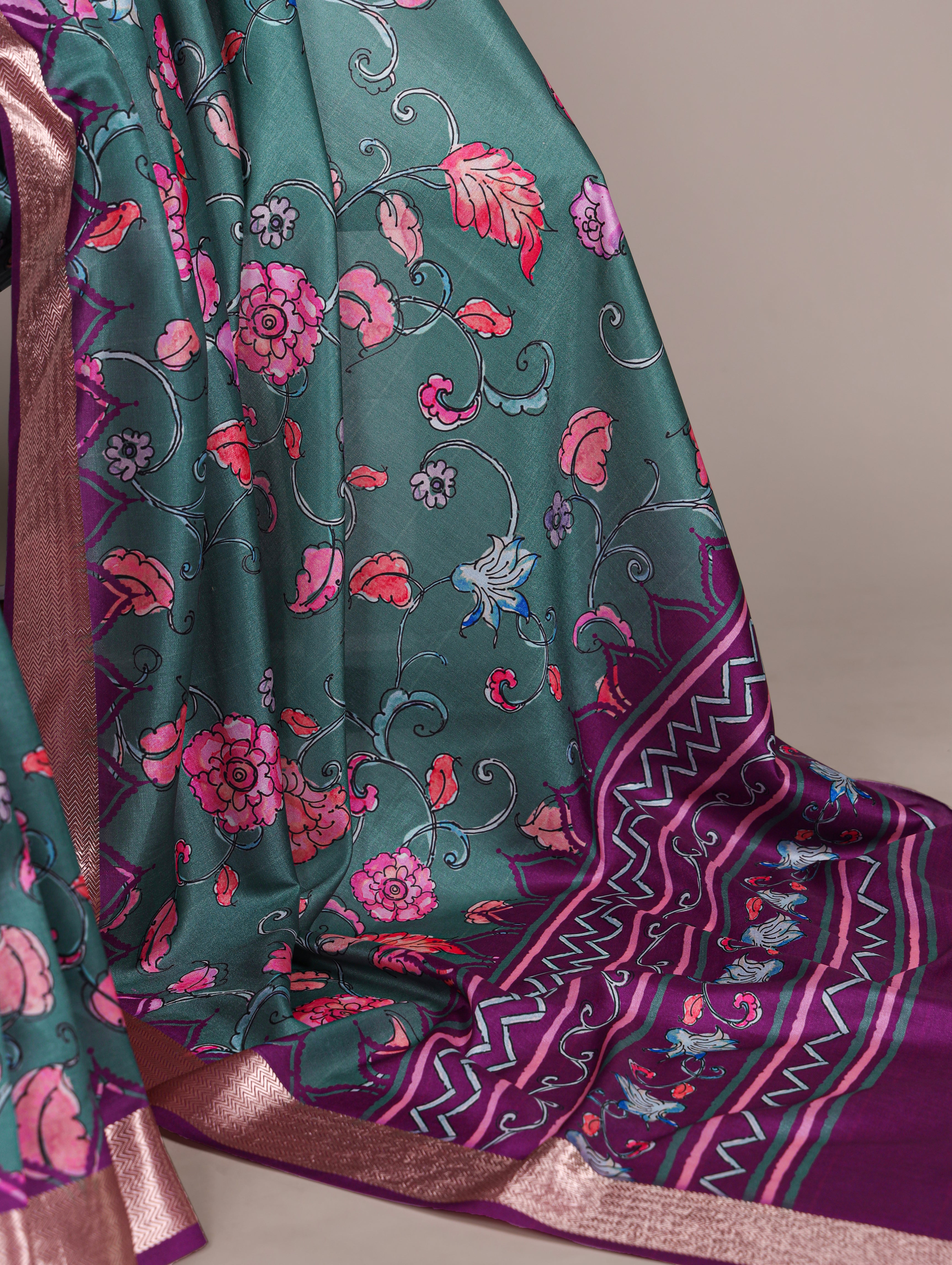 Tussar Silk Printed Saree