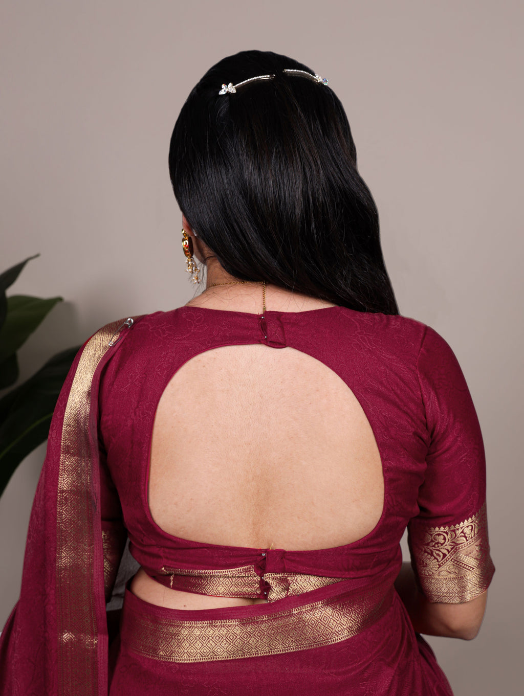 Marsh Mallow Zari Weaving Saree For Women