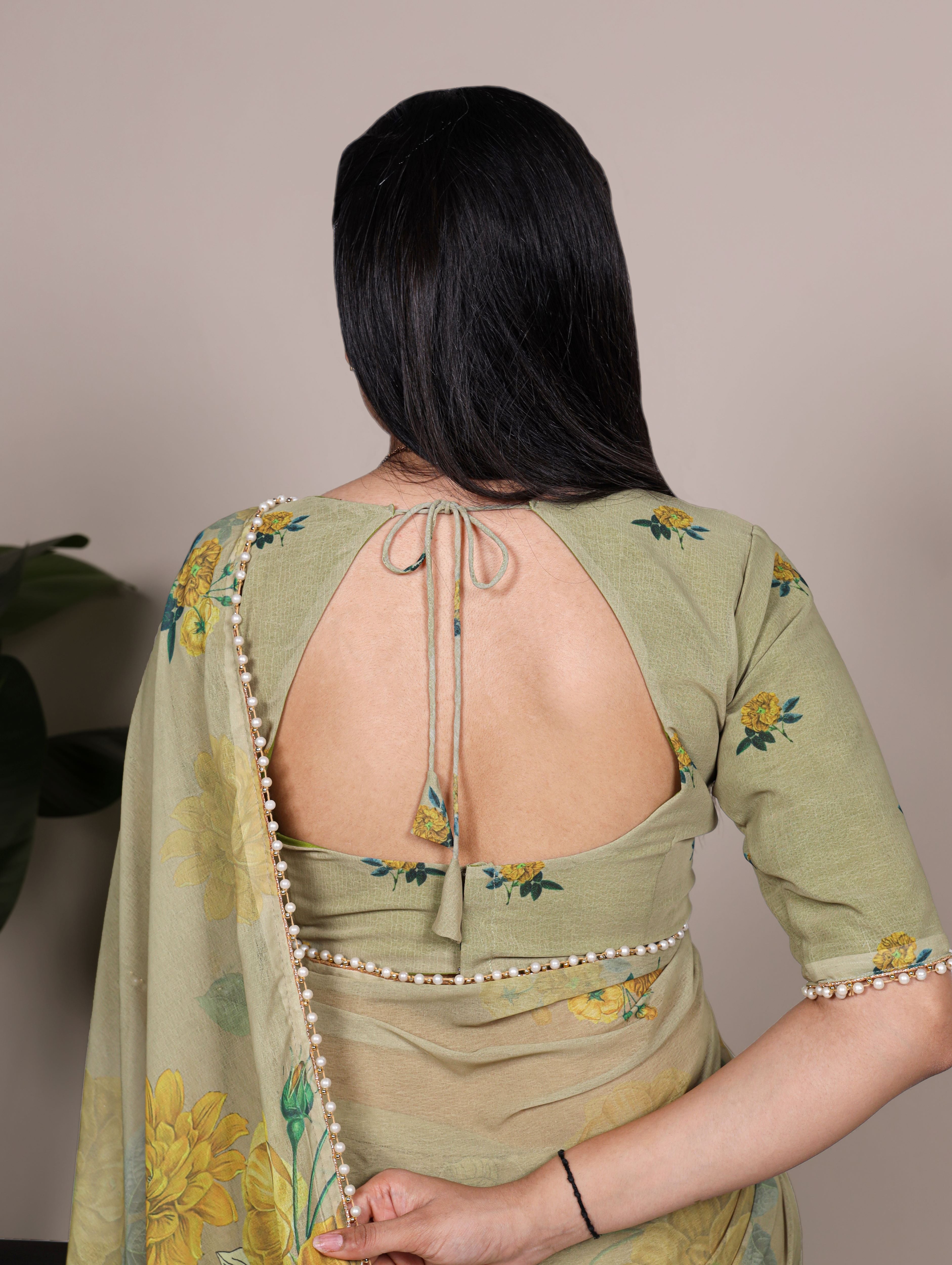 Weightless Marble Floral Printed Saree