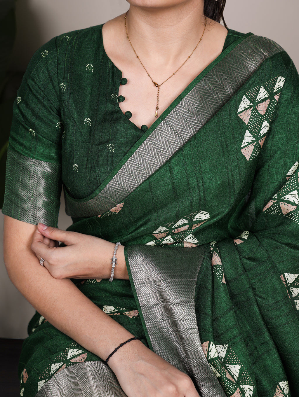 Slub Silk Printed Saree