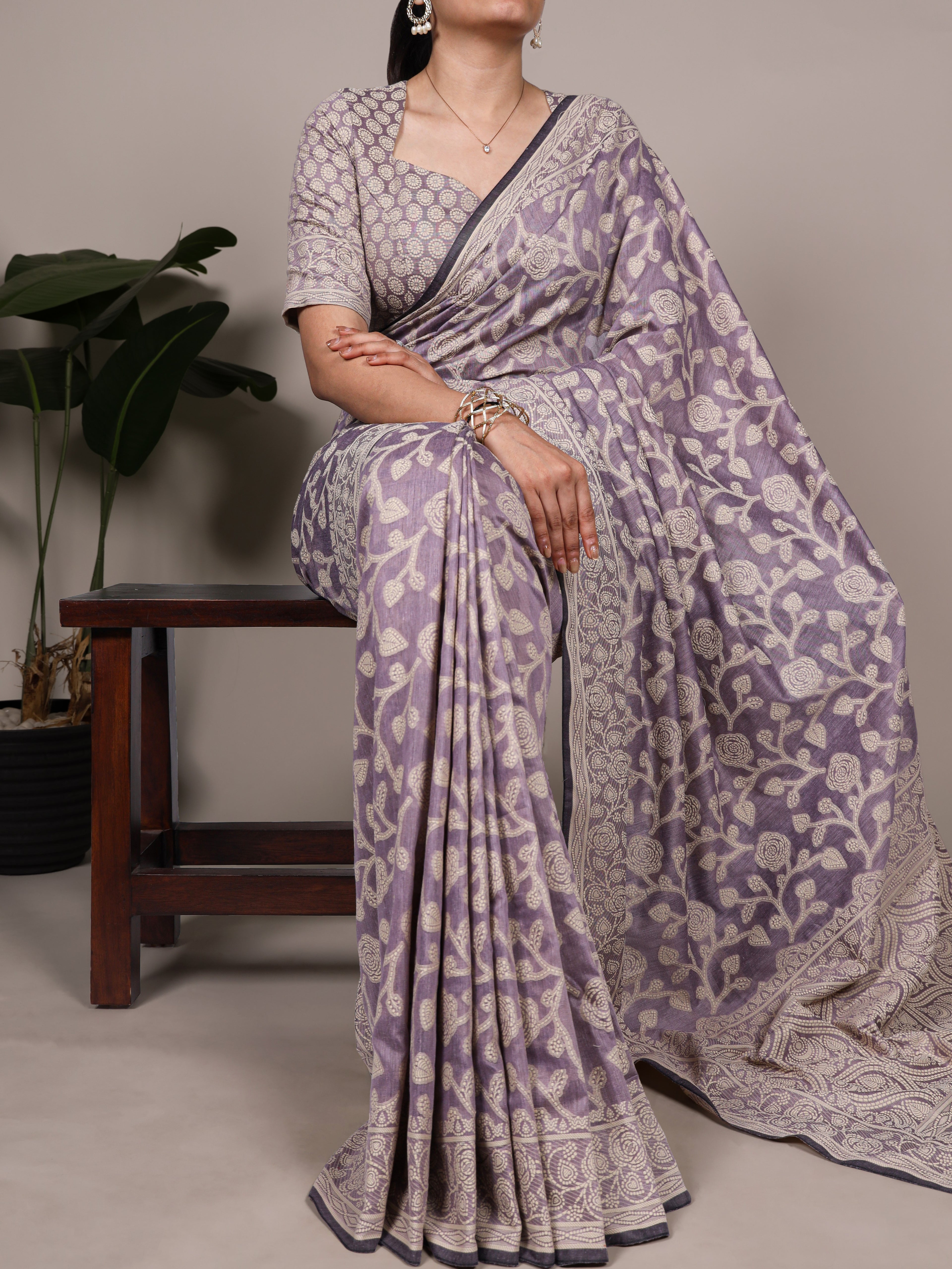 Cotton Silk Floral Printed Saree
