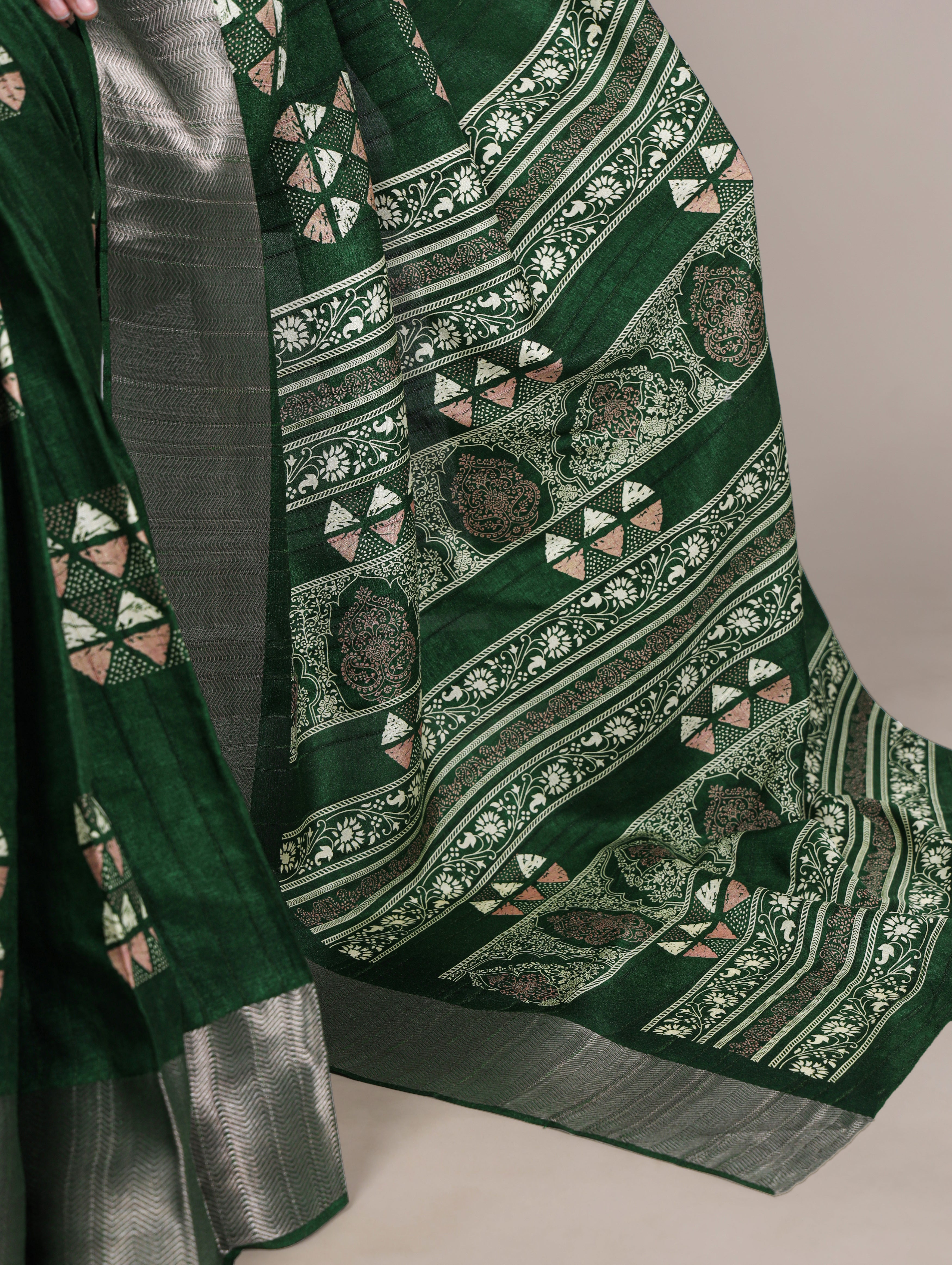 Slub Silk Printed Saree