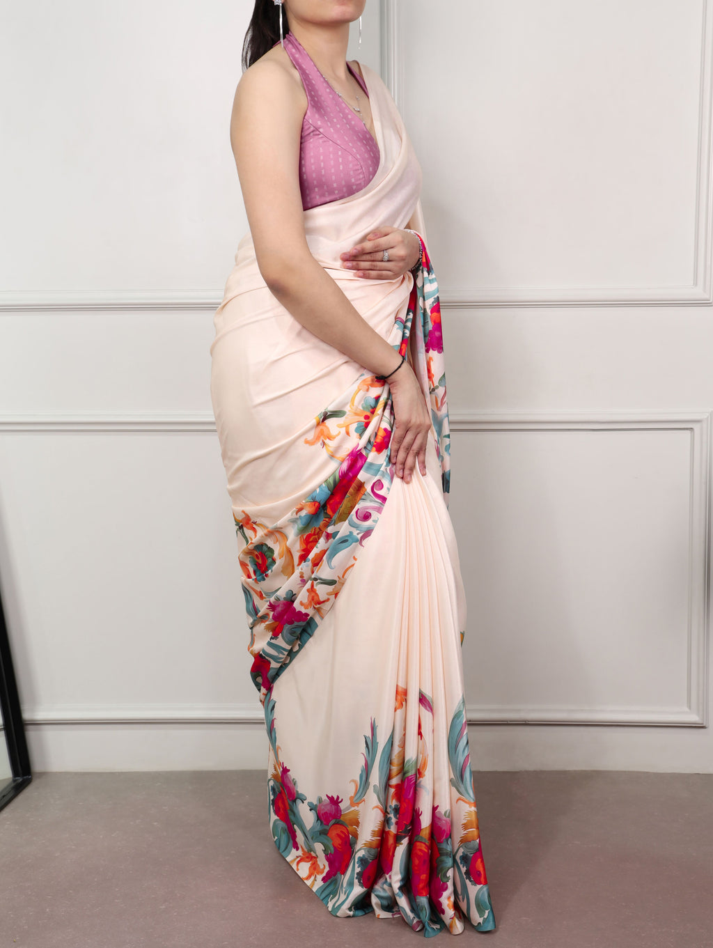 Satin Silk Printed Saree
