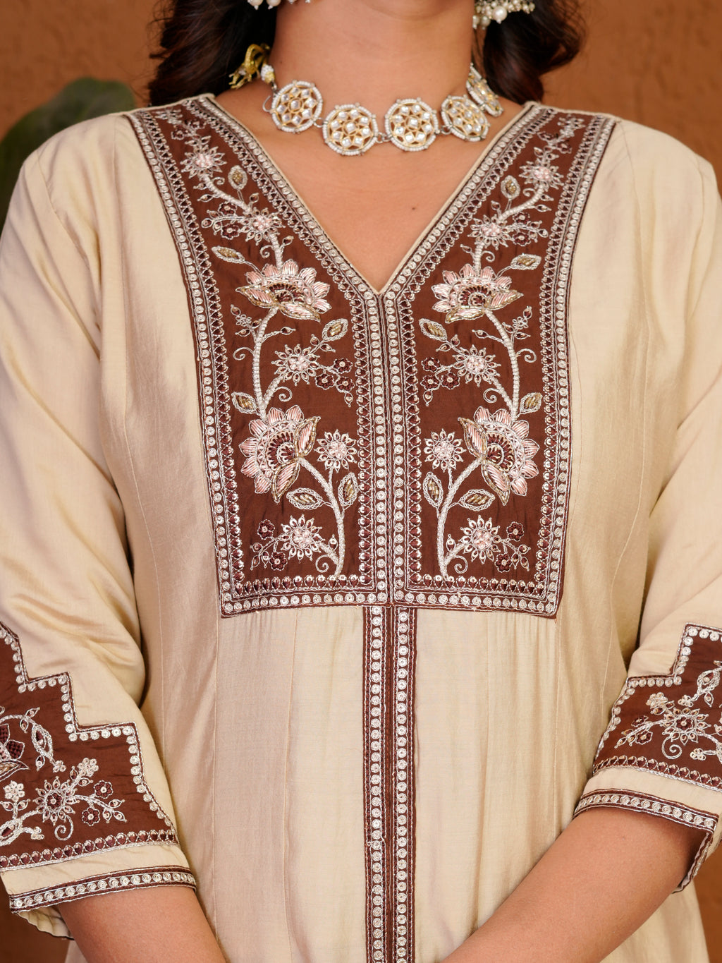 Roman Silk Embroidered Kurti Palazzo With Dupatta